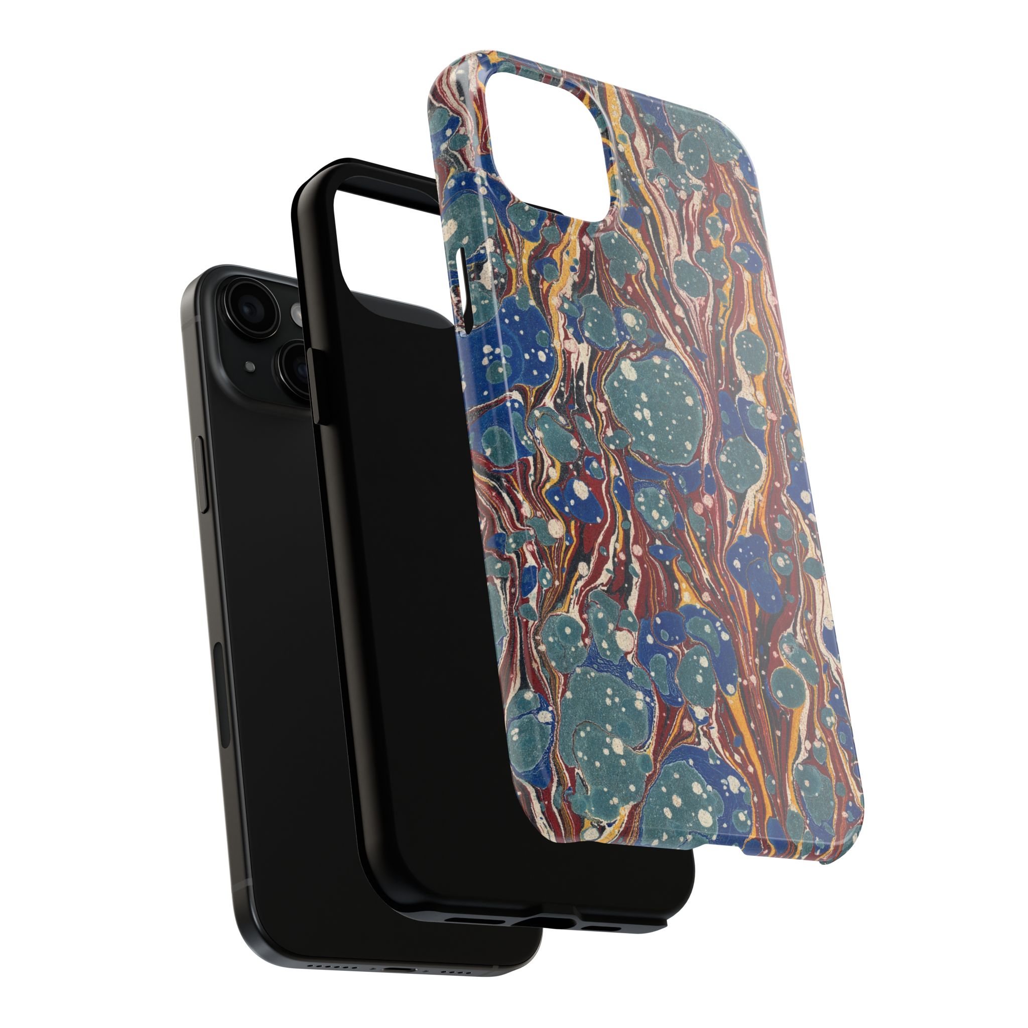 Marbled Phone Case - Dusty Blue & Rust - Image 64