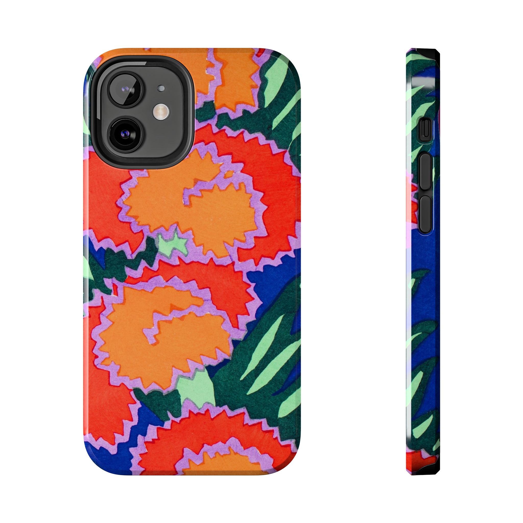 Orange & Red Floral Abstract Phone Case - Image 17