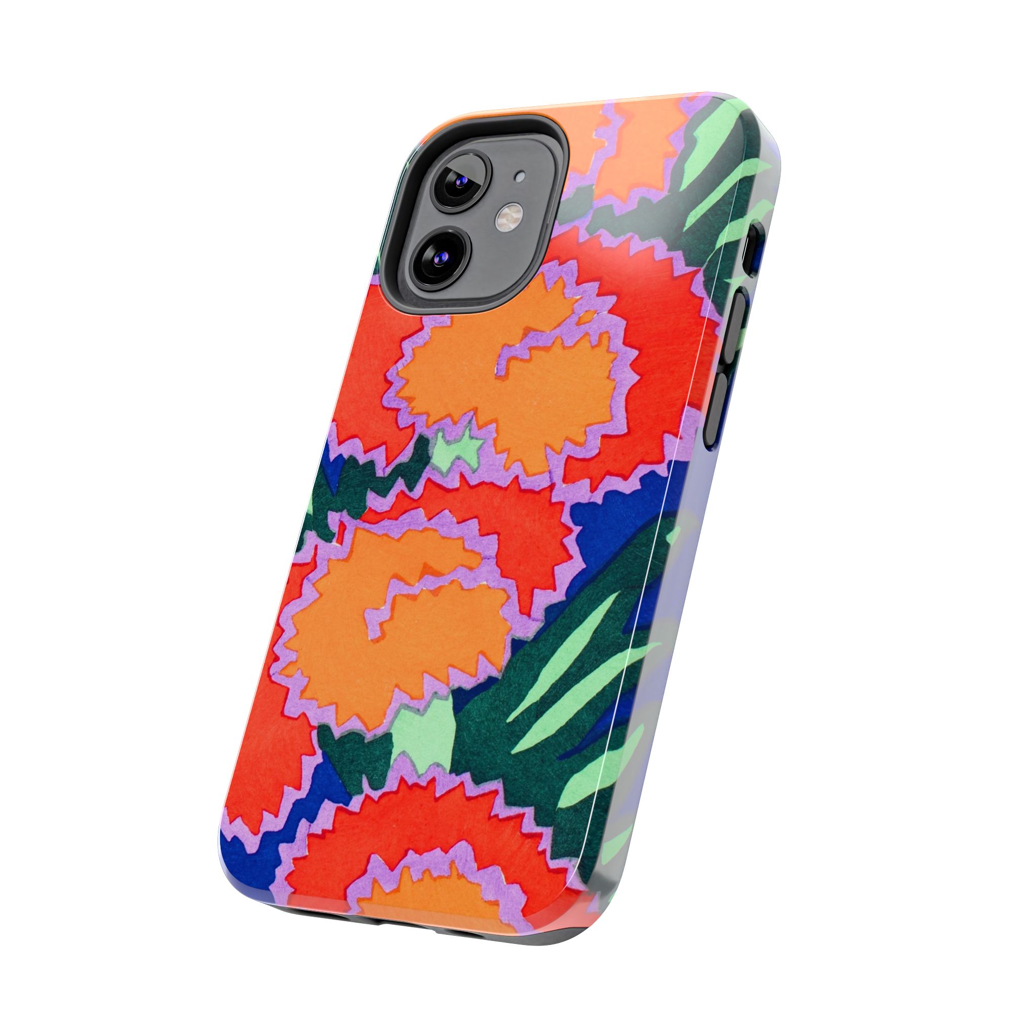 Orange & Red Floral Abstract Phone Case - Image 19