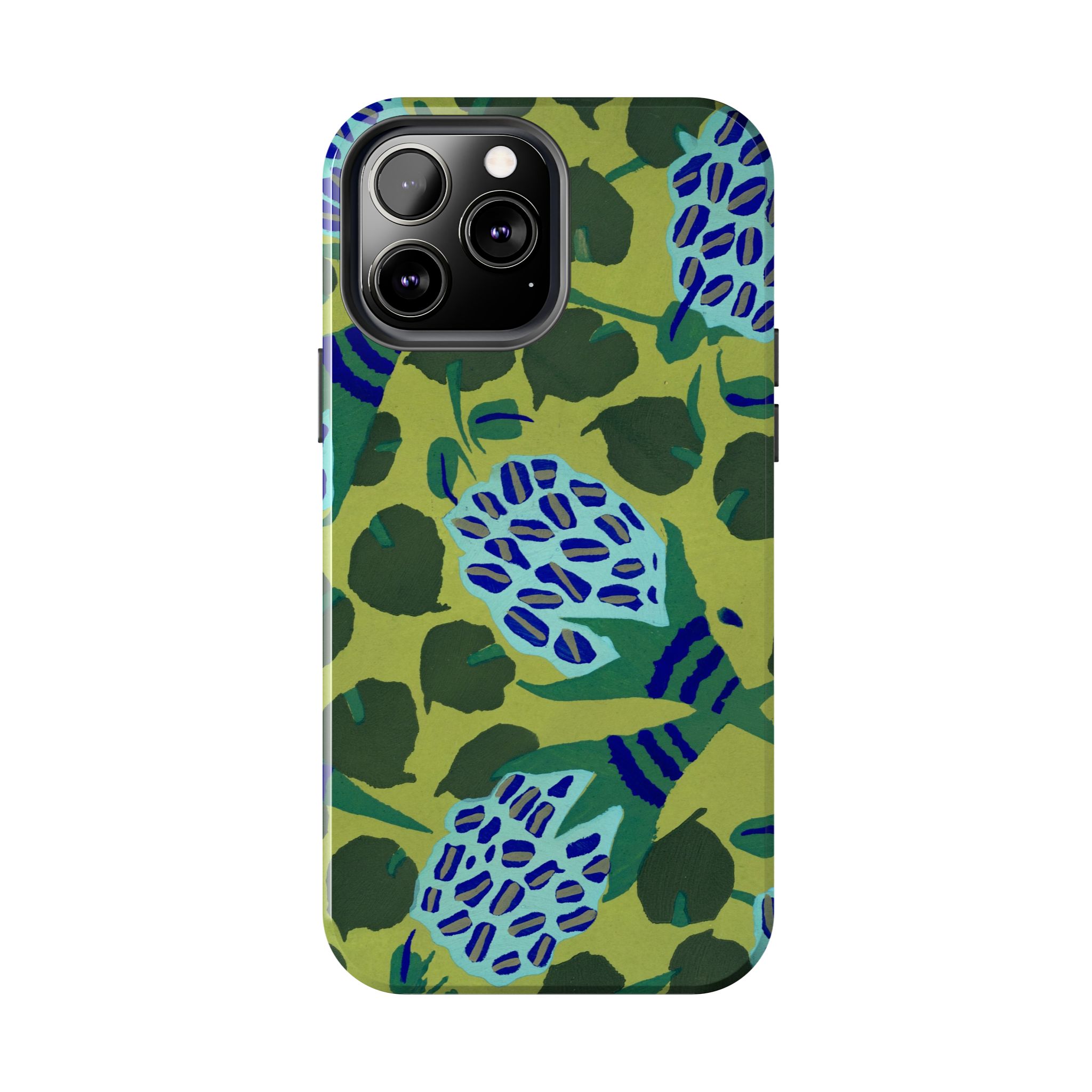Blue & Green Floral Abstract Phone Case - Image 42