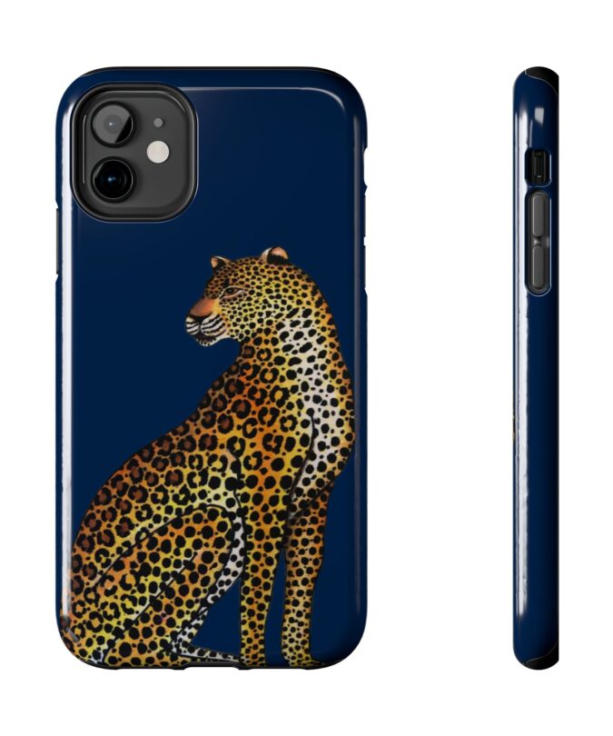 Leopard Phone Case - Navy