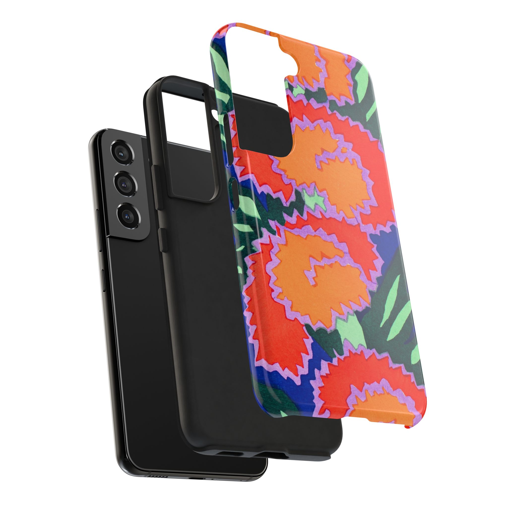 Orange & Red Floral Abstract Phone Case - Image 92