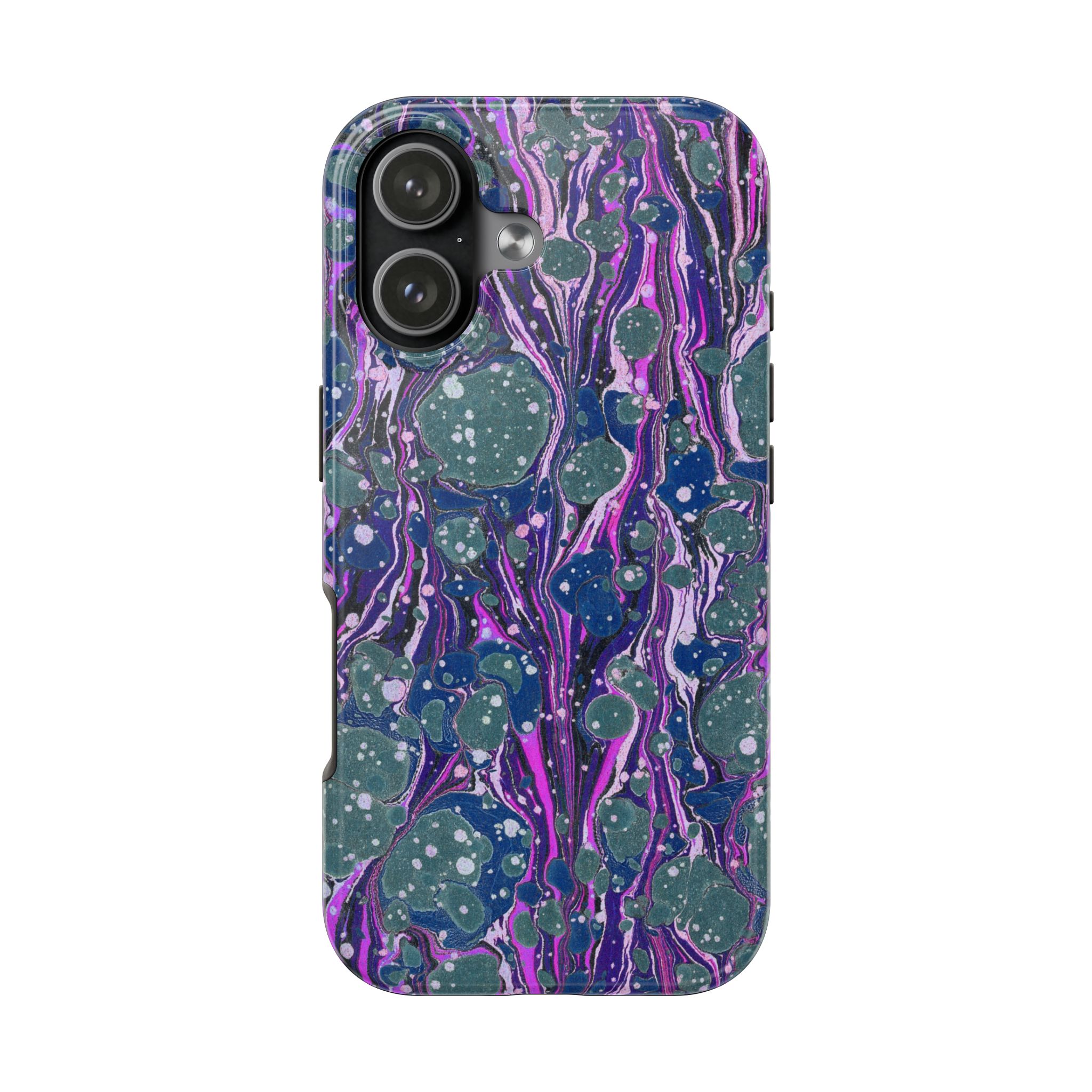 Marbled Phone Case - Navy, Magenta & Moss Green - Image 97