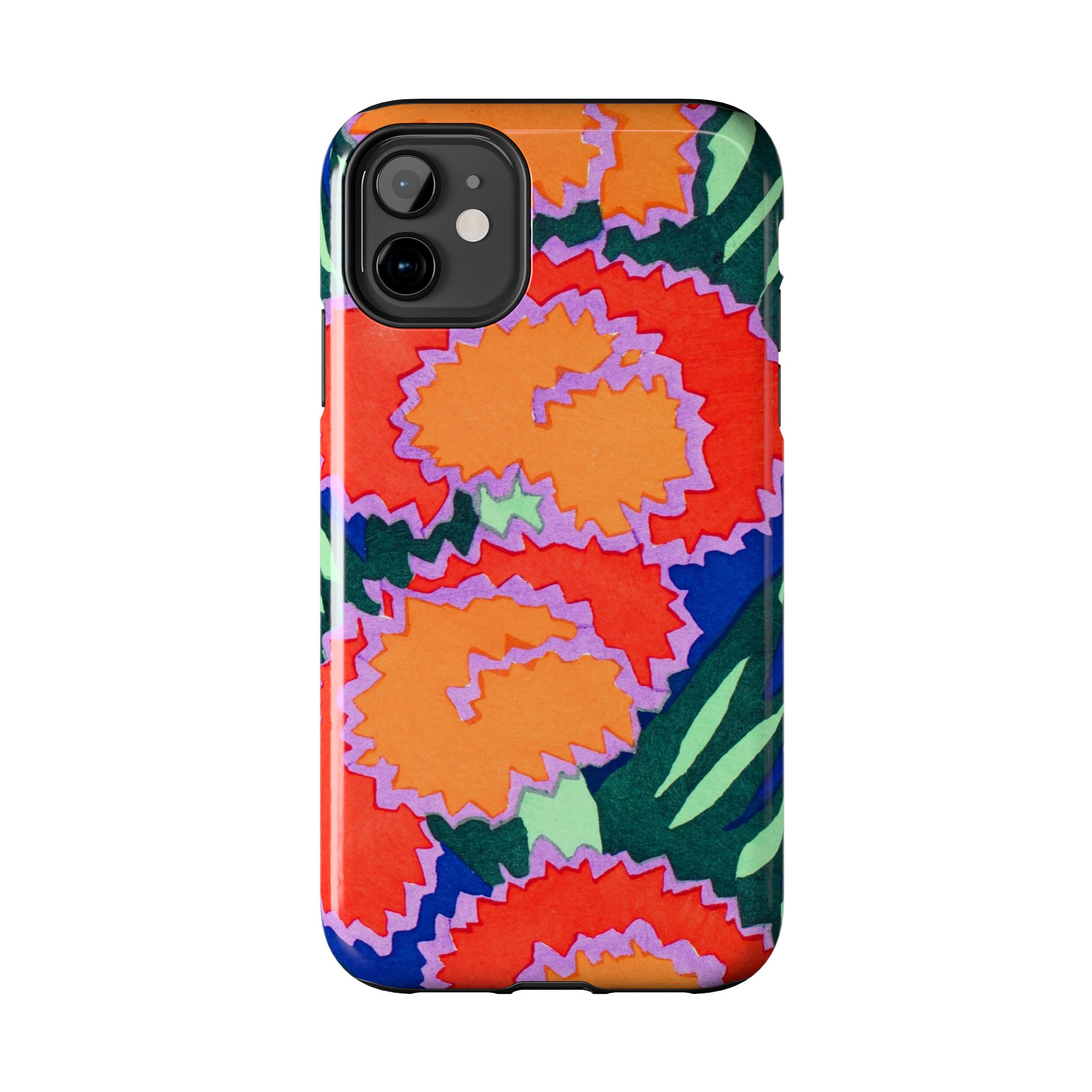 Orange & Red Floral Abstract Phone Case - Image 2