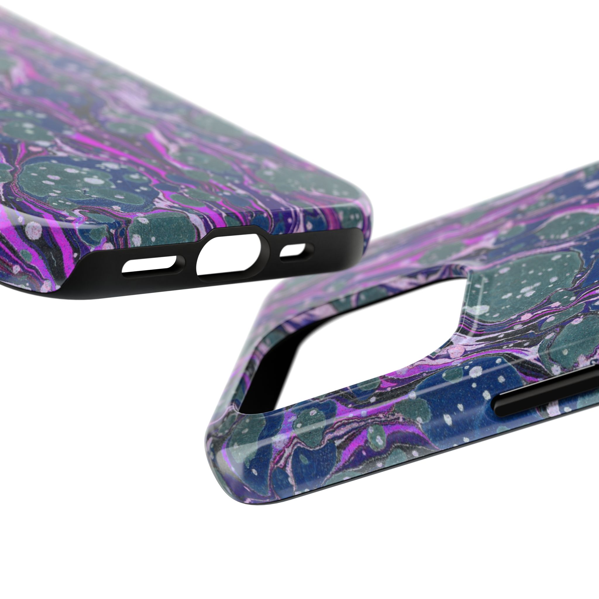 Marbled Phone Case - Navy, Magenta & Moss Green - Image 59