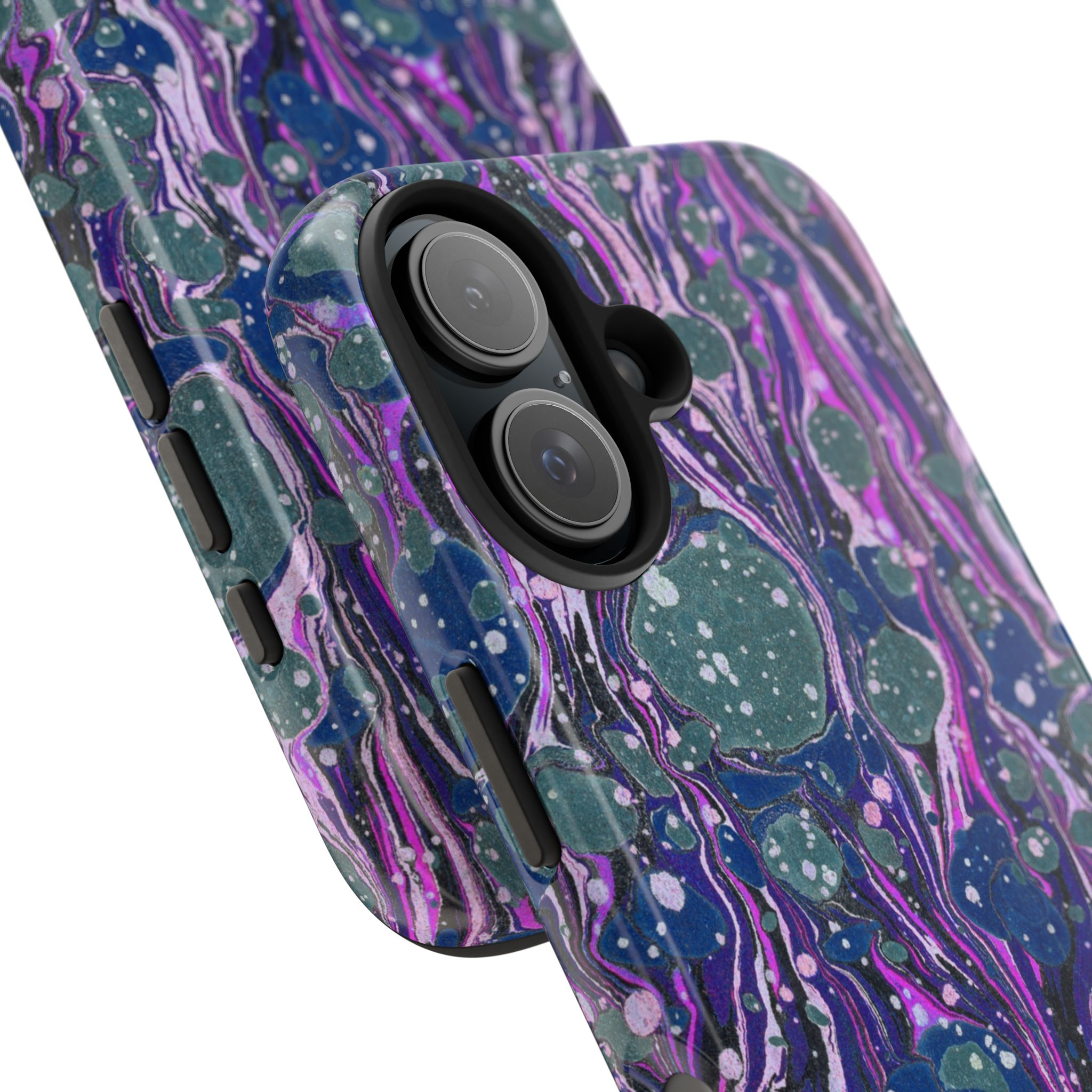 Marbled Phone Case - Navy, Magenta & Moss Green - Image 76