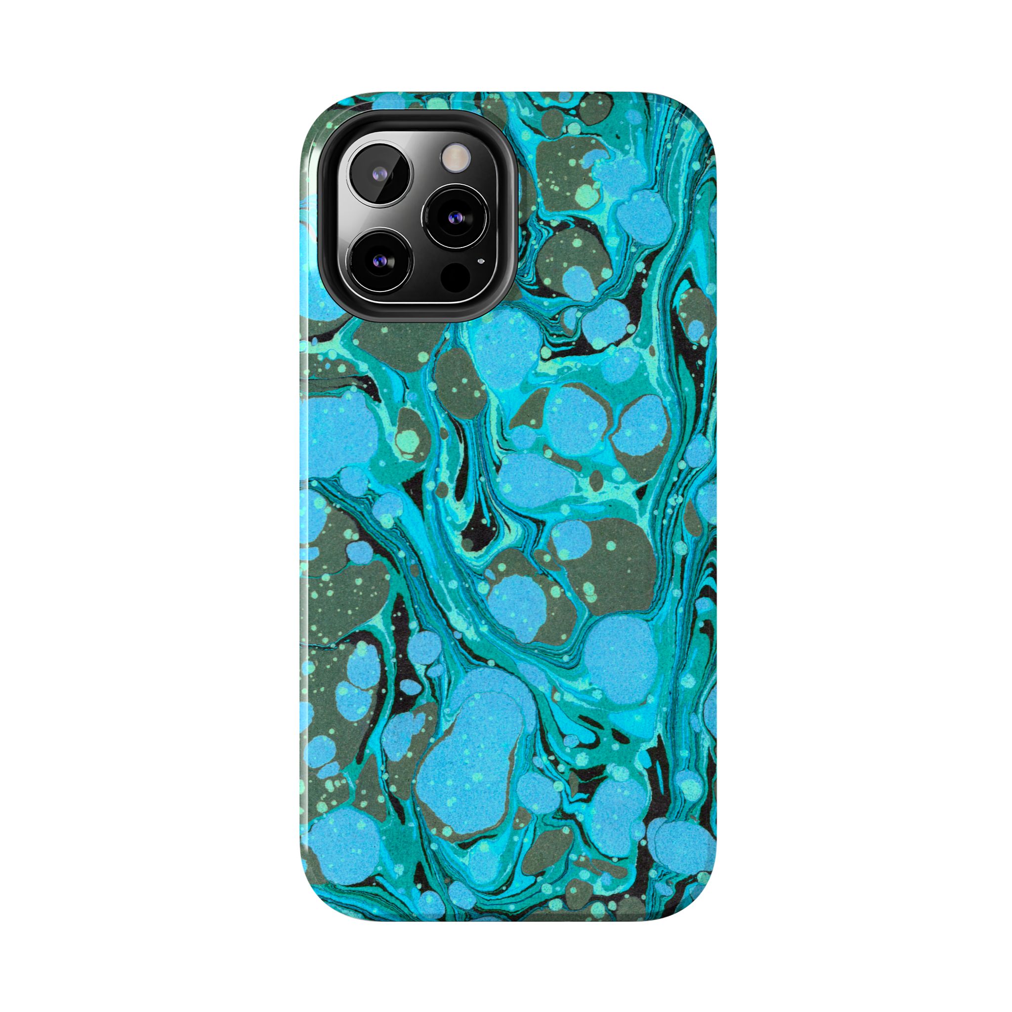 Marbled Phone Case - Aqua & Moss Green - Image 26