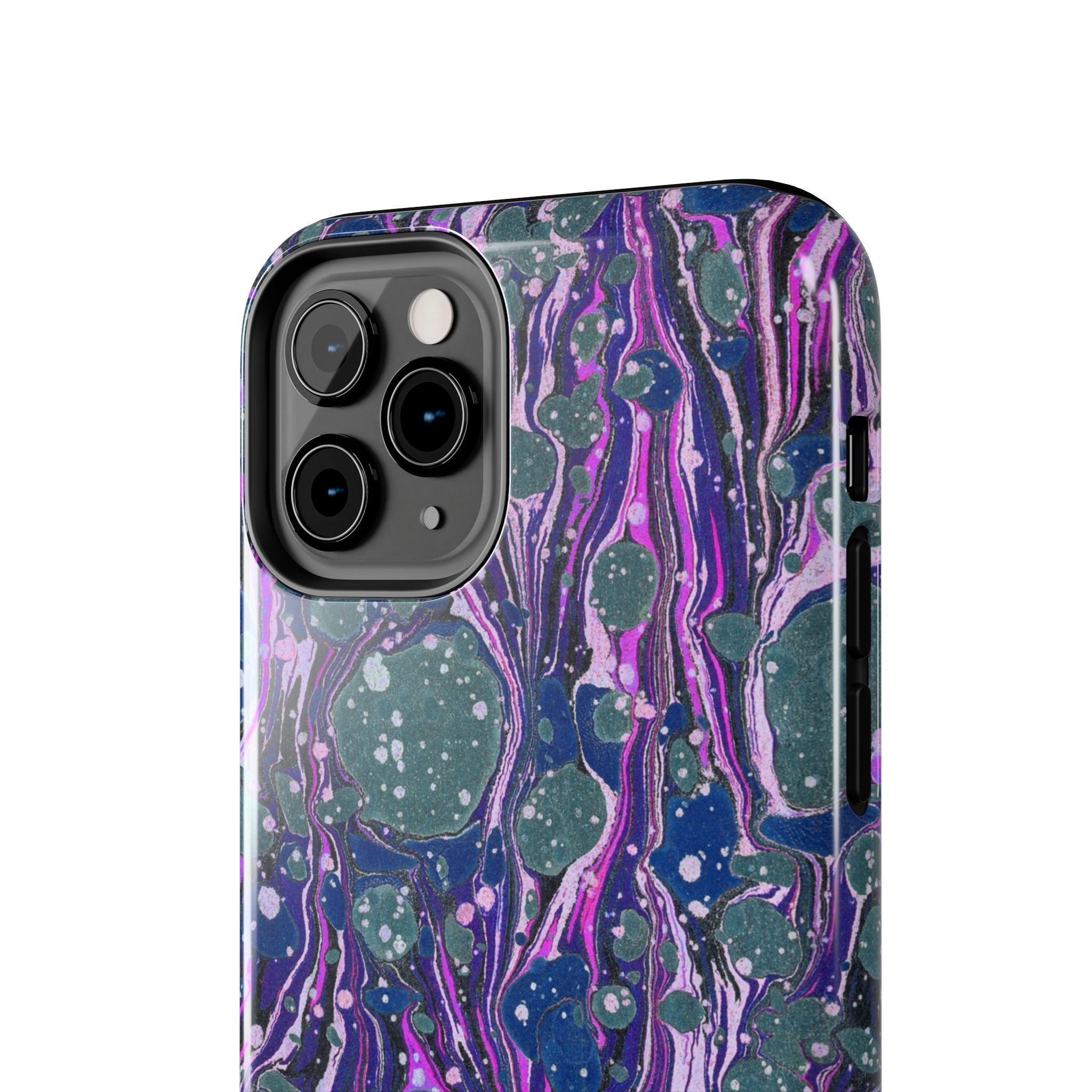 Marbled Phone Case - Navy, Magenta & Moss Green - Image 8