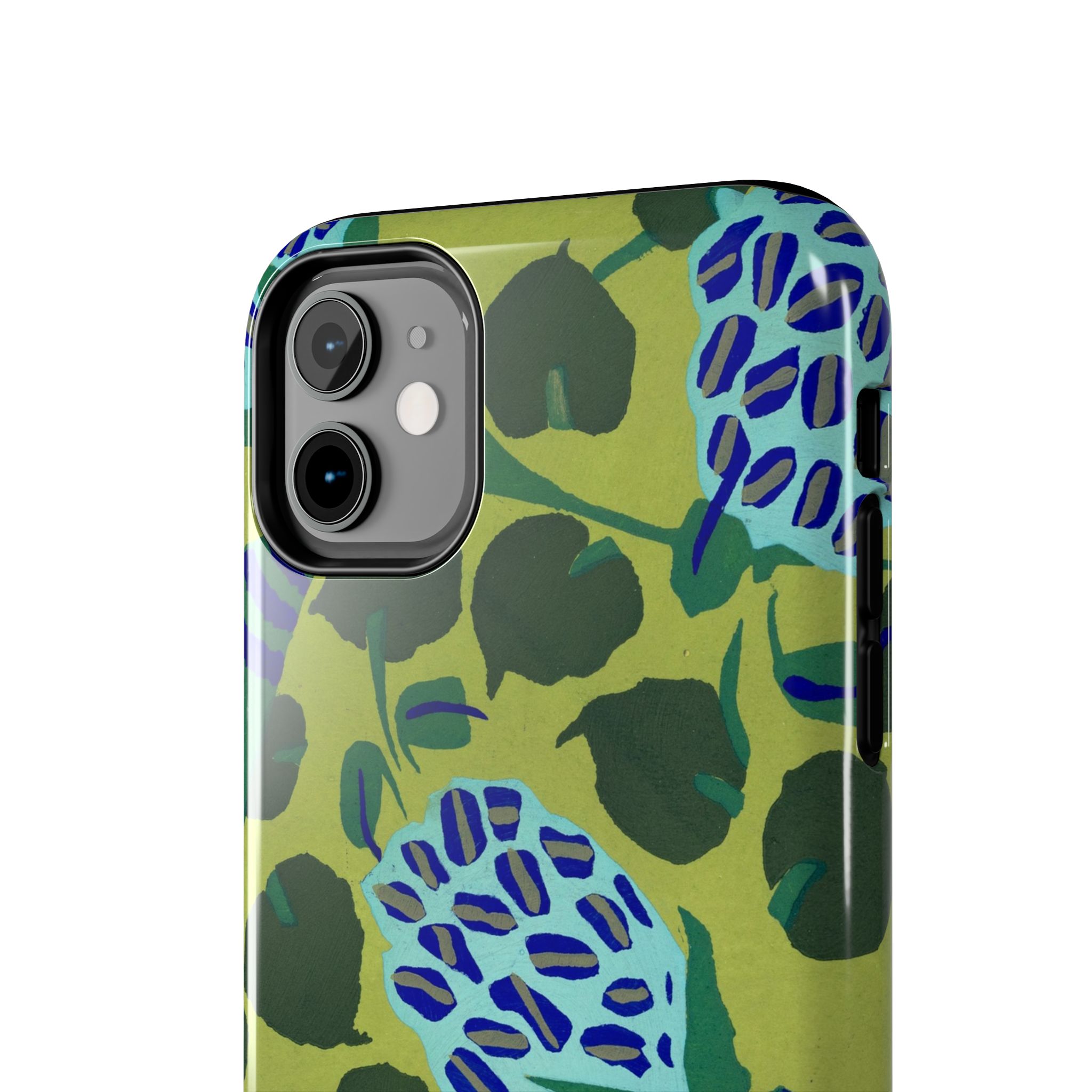 Blue & Green Floral Abstract Phone Case - Image 4