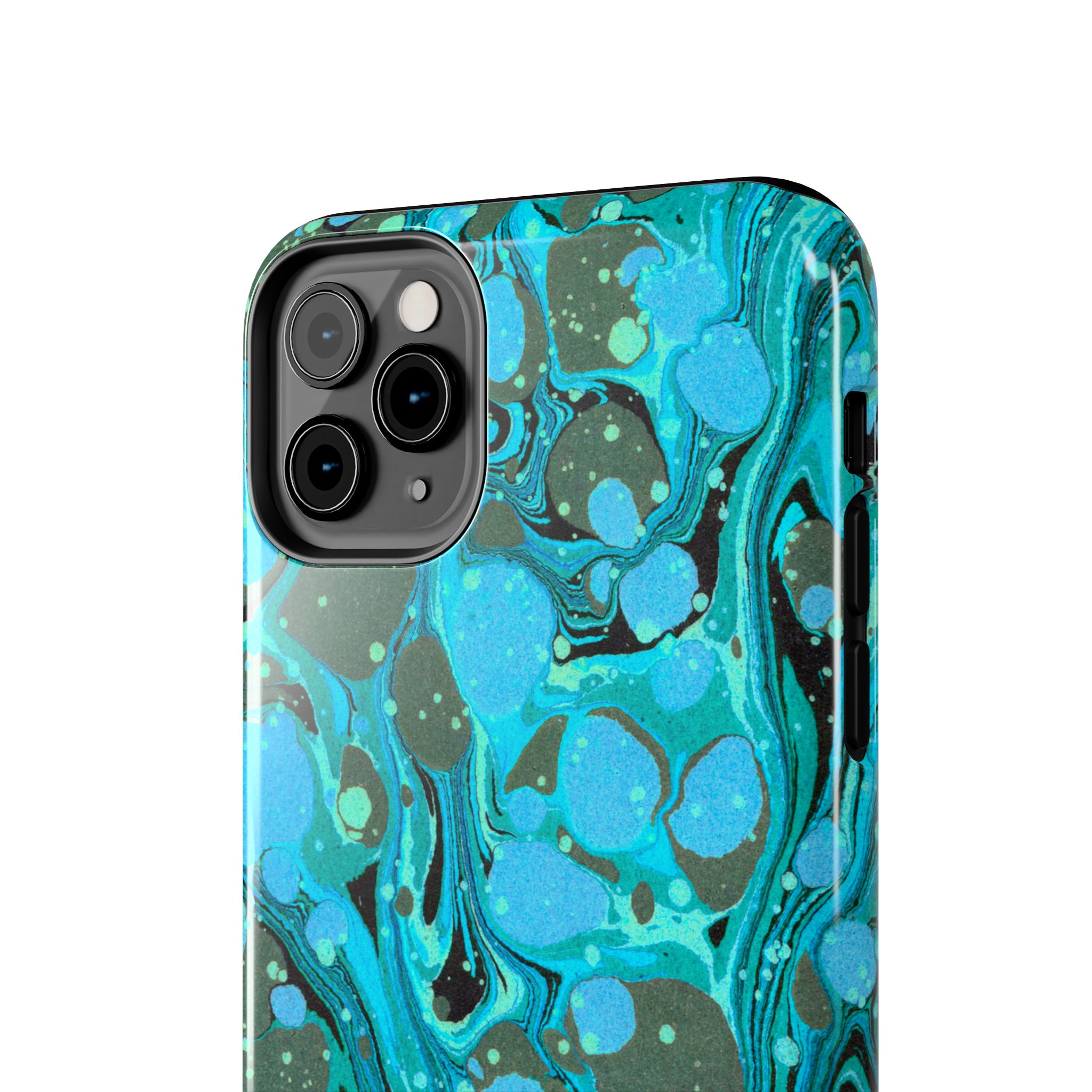 Marbled Phone Case - Aqua & Moss Green - Image 12