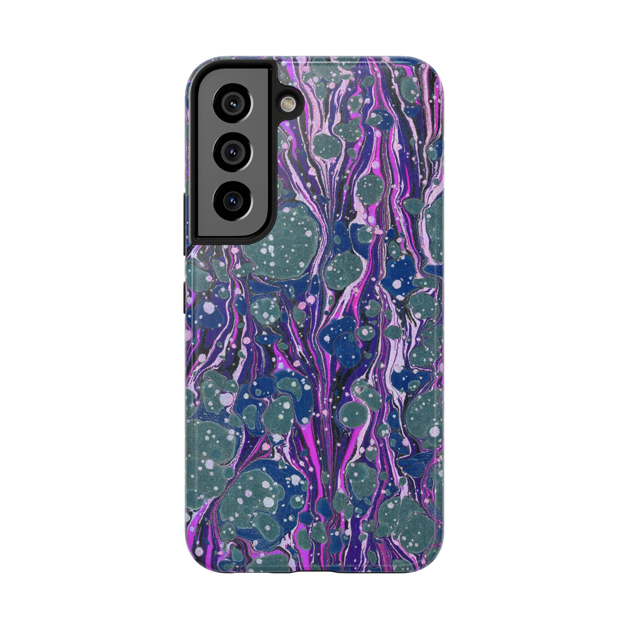 Marbled Phone Case - Navy, Magenta & Moss Green - Image 89