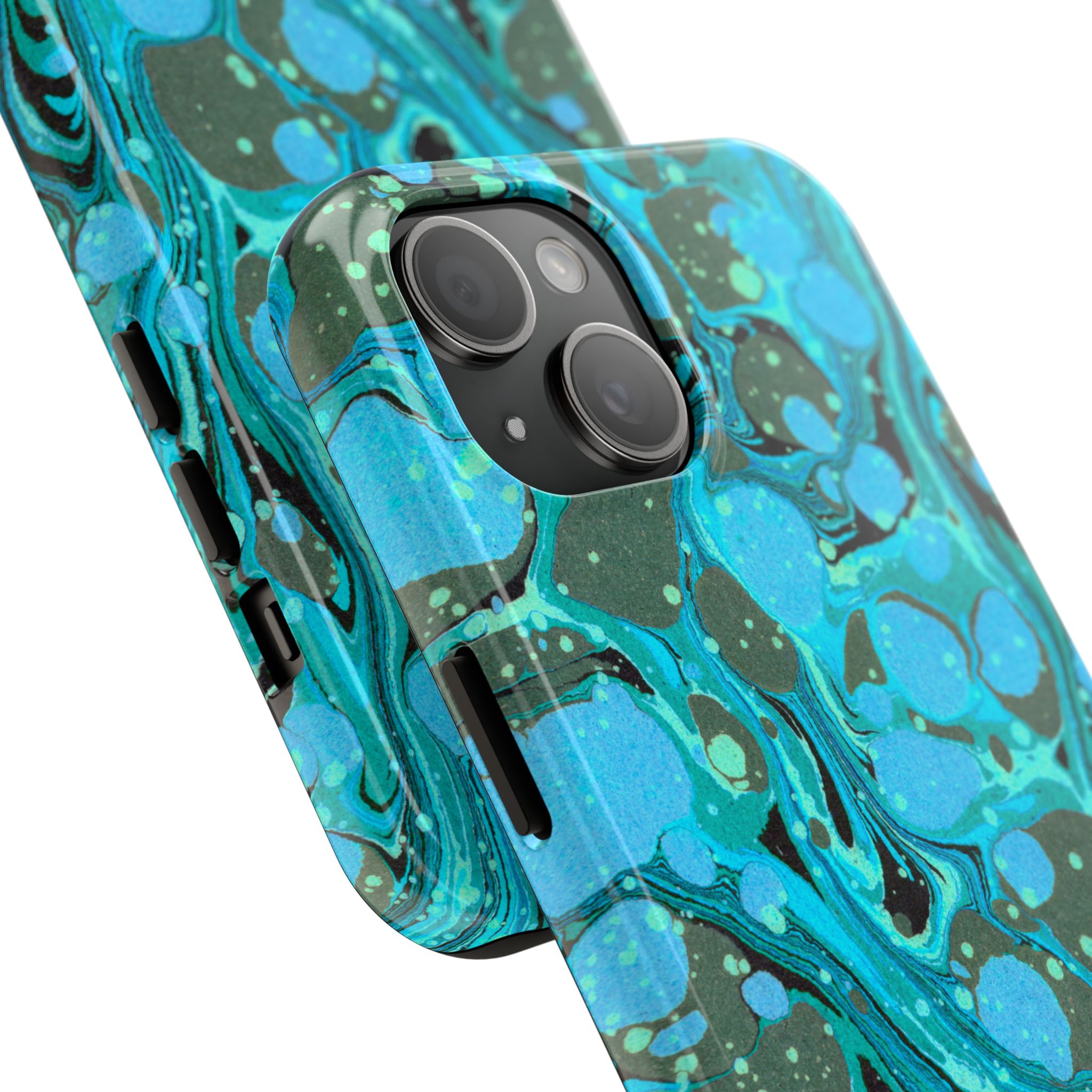Marbled Phone Case - Aqua & Moss Green - Image 54