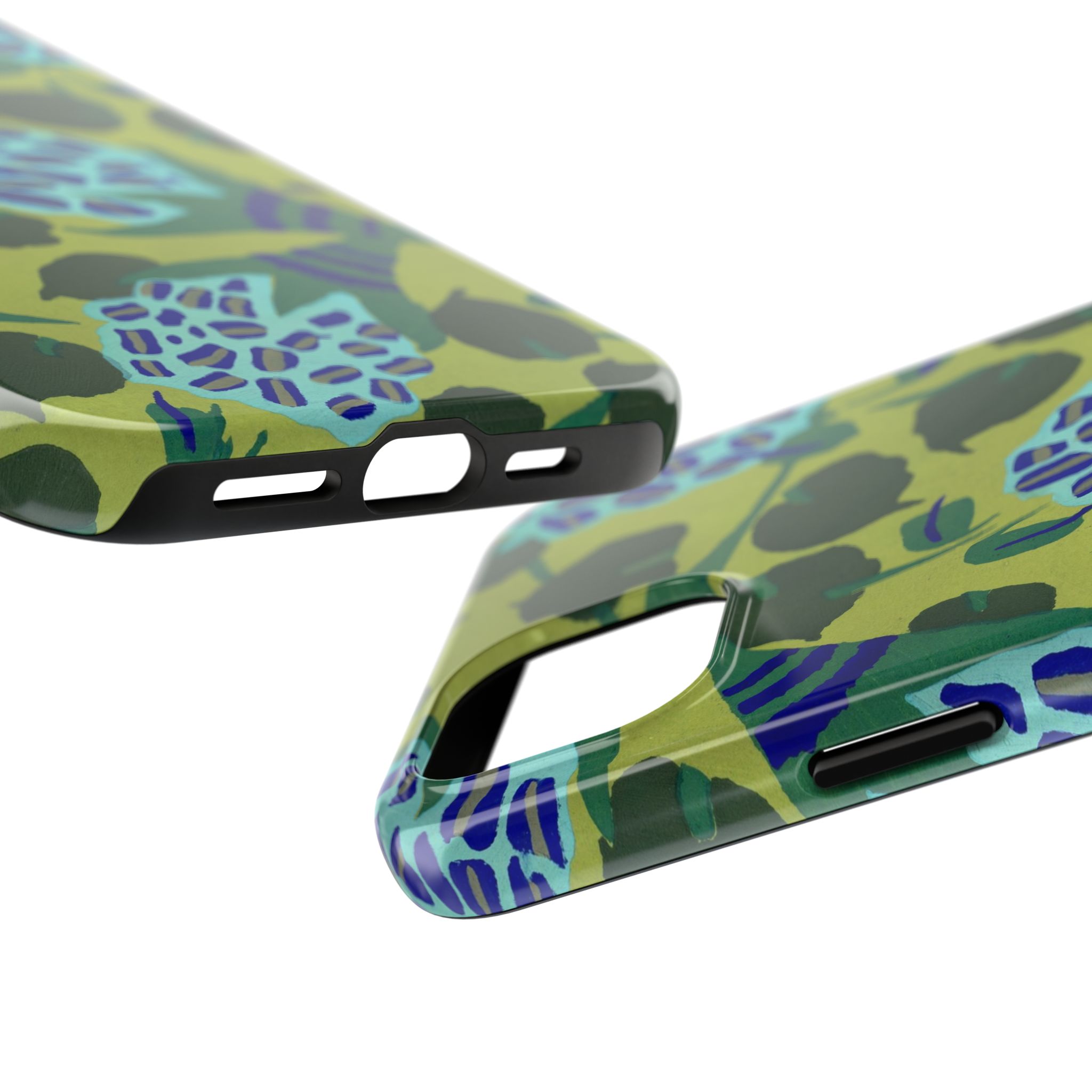 Blue & Green Floral Abstract Phone Case - Image 63