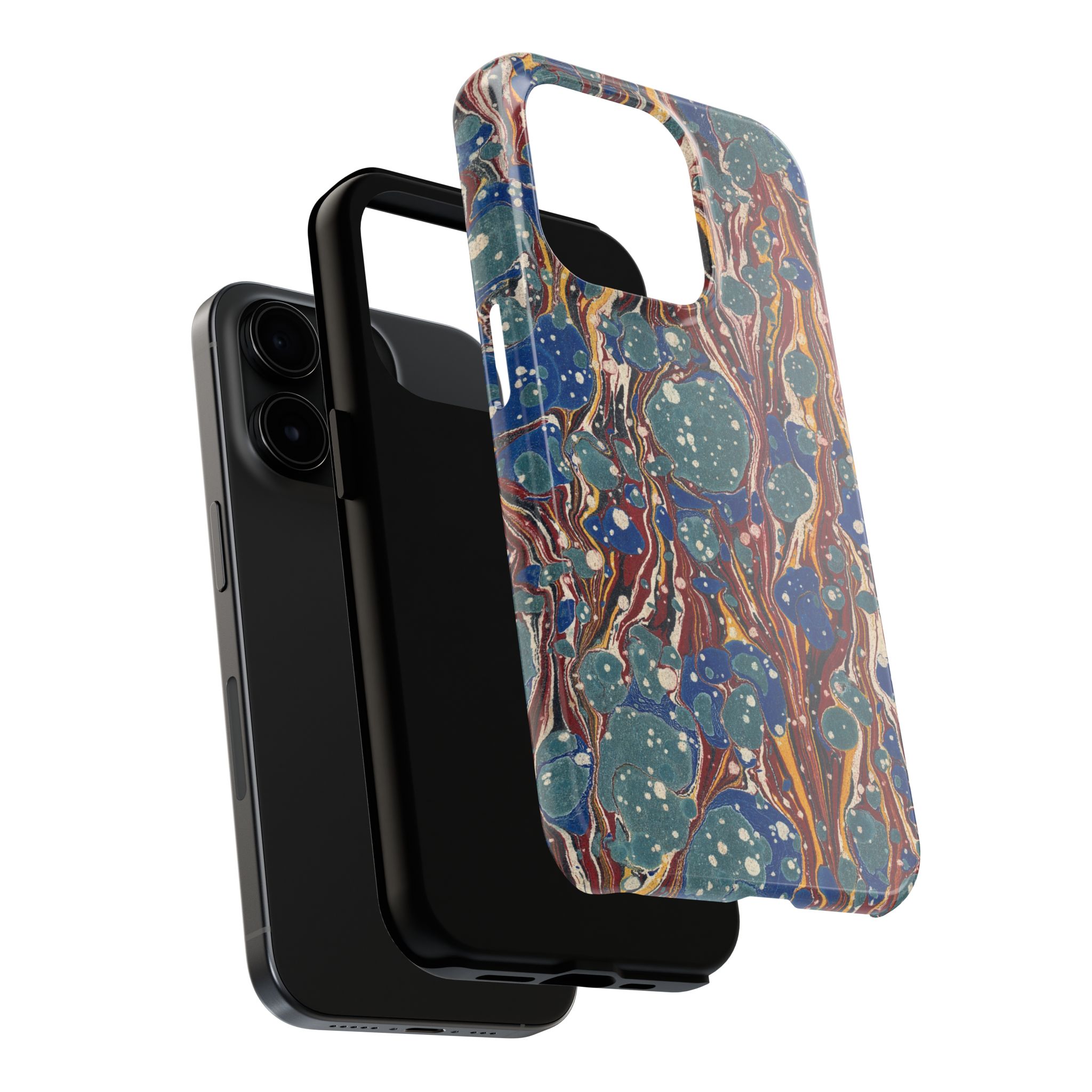 Marbled Phone Case - Dusty Blue & Rust - Image 60