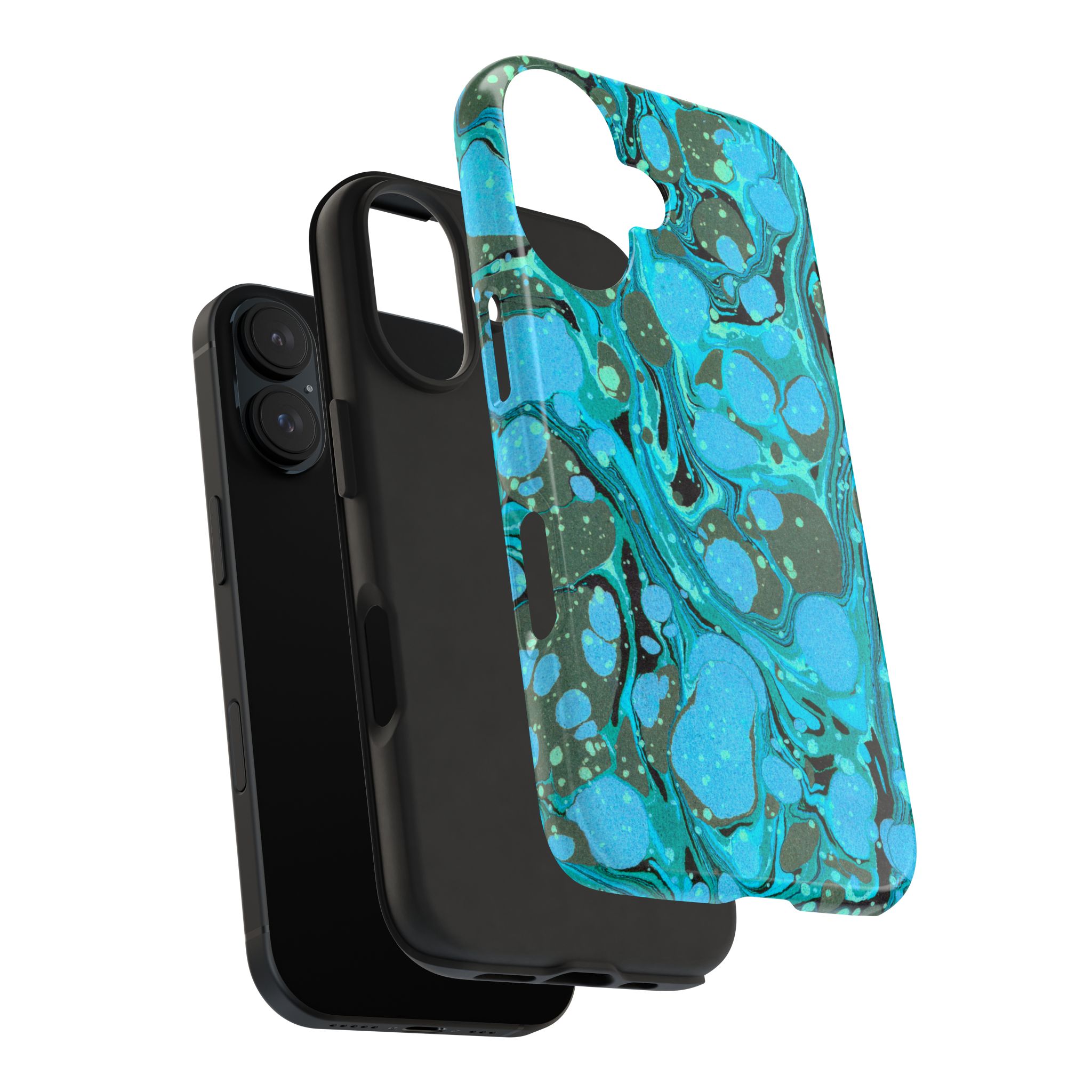 Marbled Phone Case - Aqua & Moss Green - Image 77