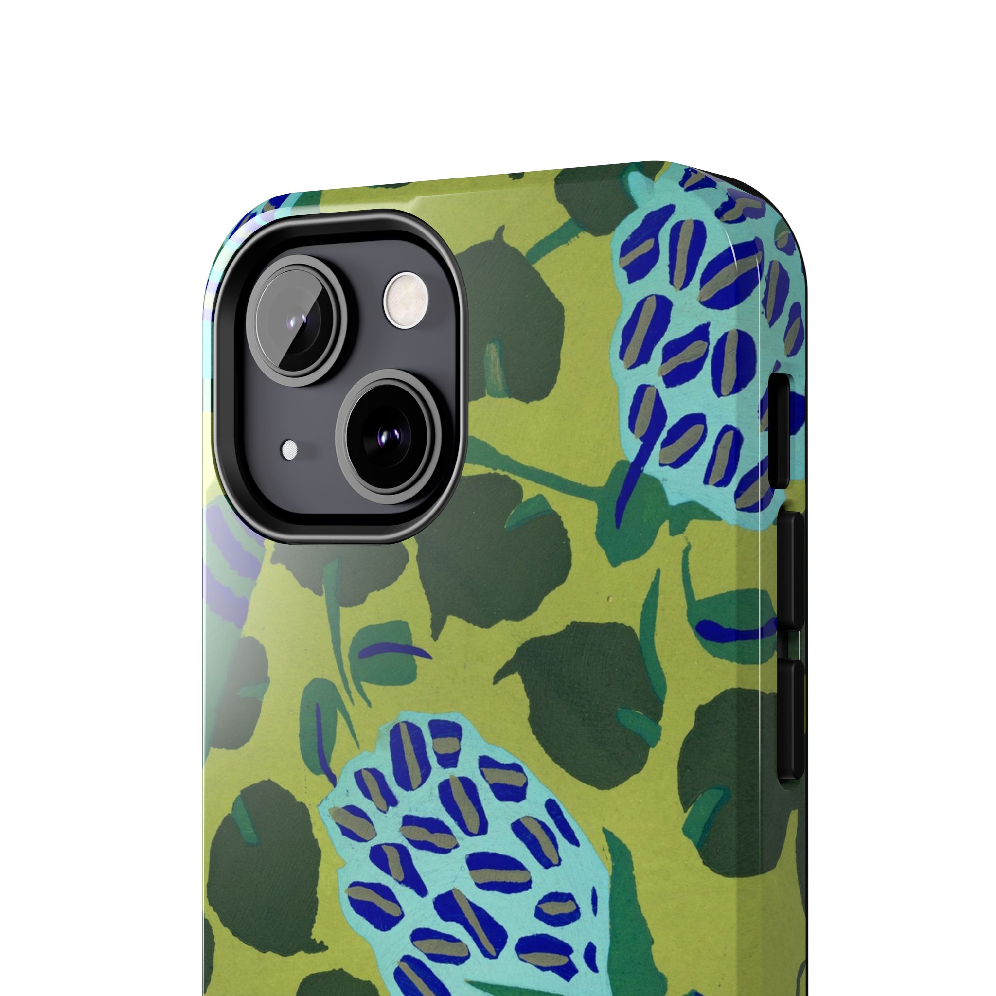 Blue & Green Floral Abstract Phone Case - Image 36