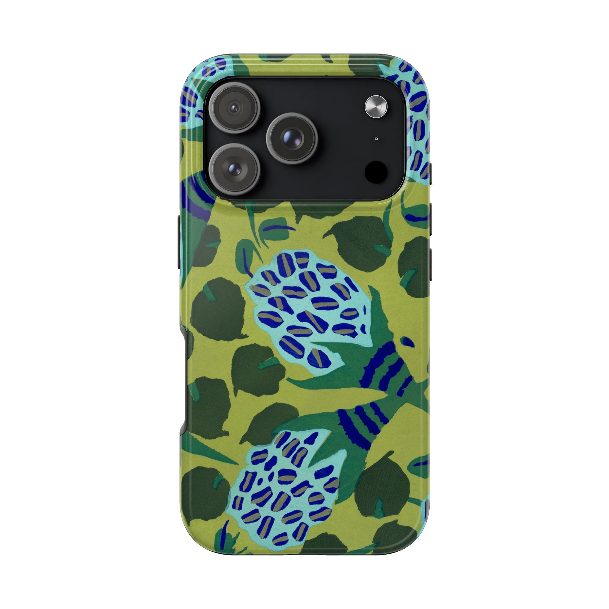 Blue & Green Floral Abstract Phone Case - Image 98
