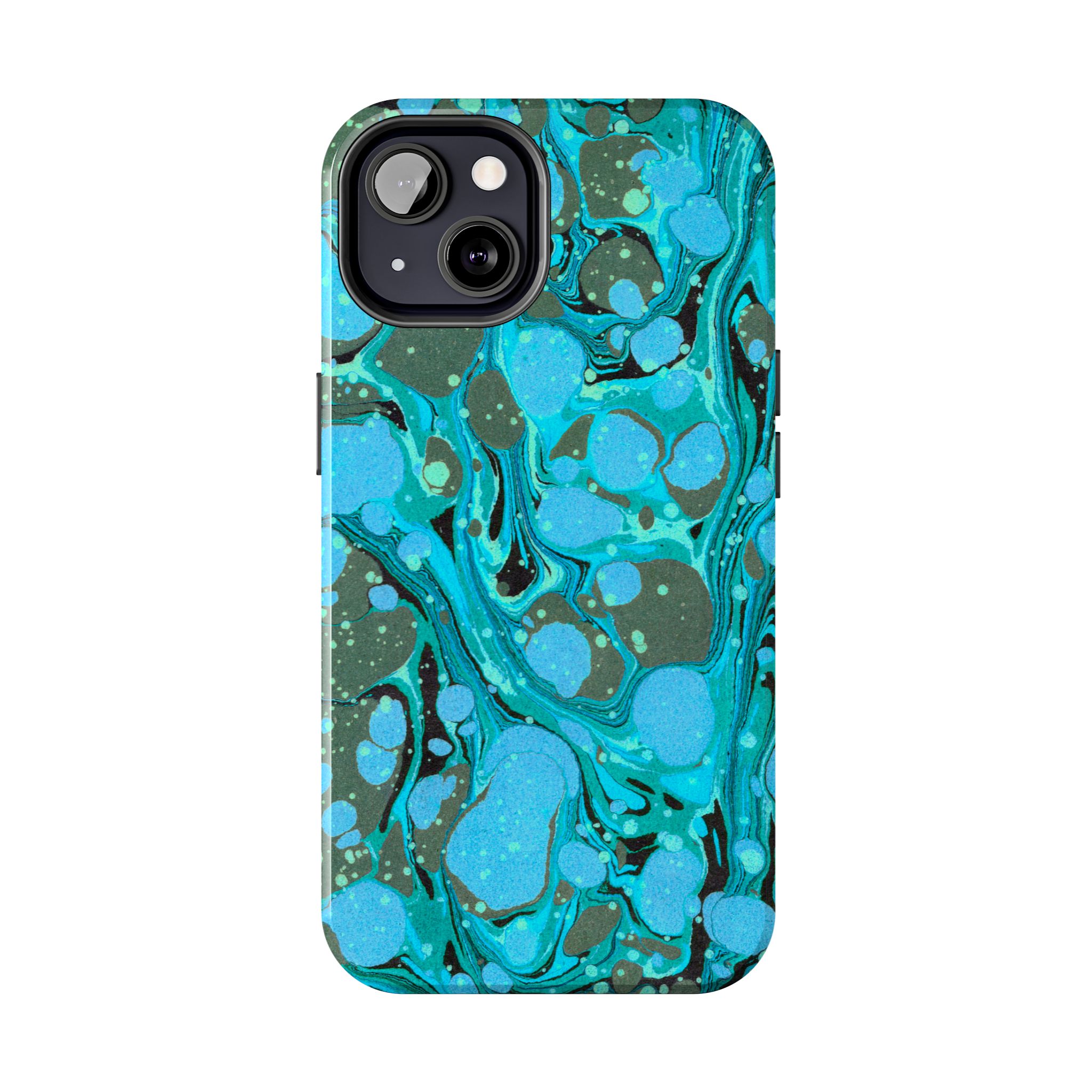 Marbled Phone Case - Aqua & Moss Green - Image 30
