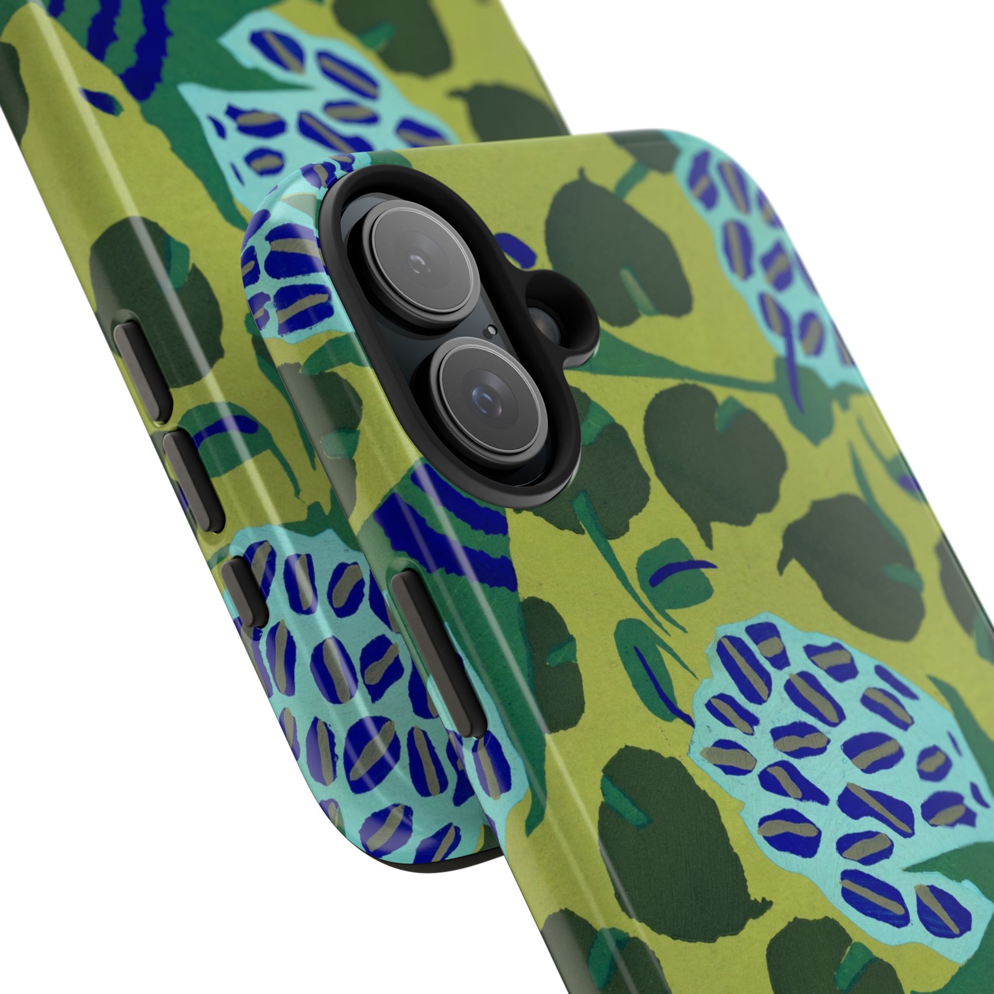 Blue & Green Floral Abstract Phone Case - Image 79