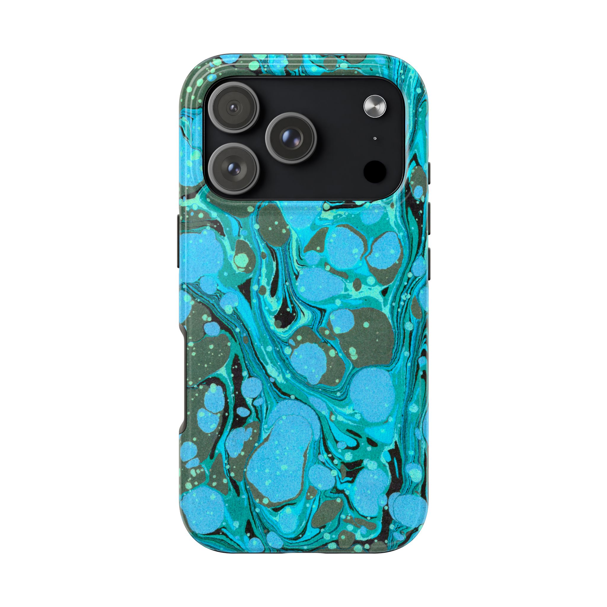Marbled Phone Case - Aqua & Moss Green - Image 98