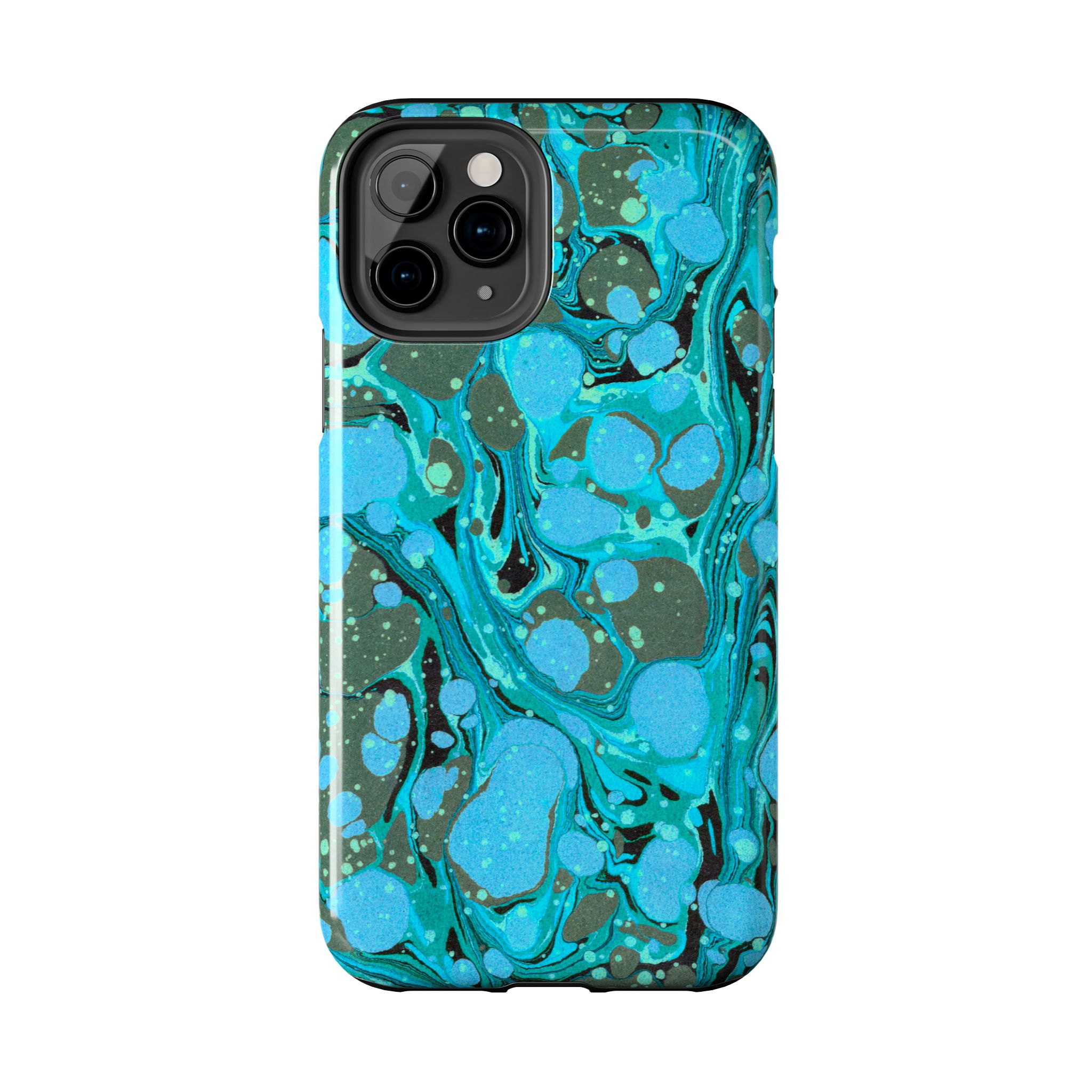 Marbled Phone Case - Aqua & Moss Green - Image 6