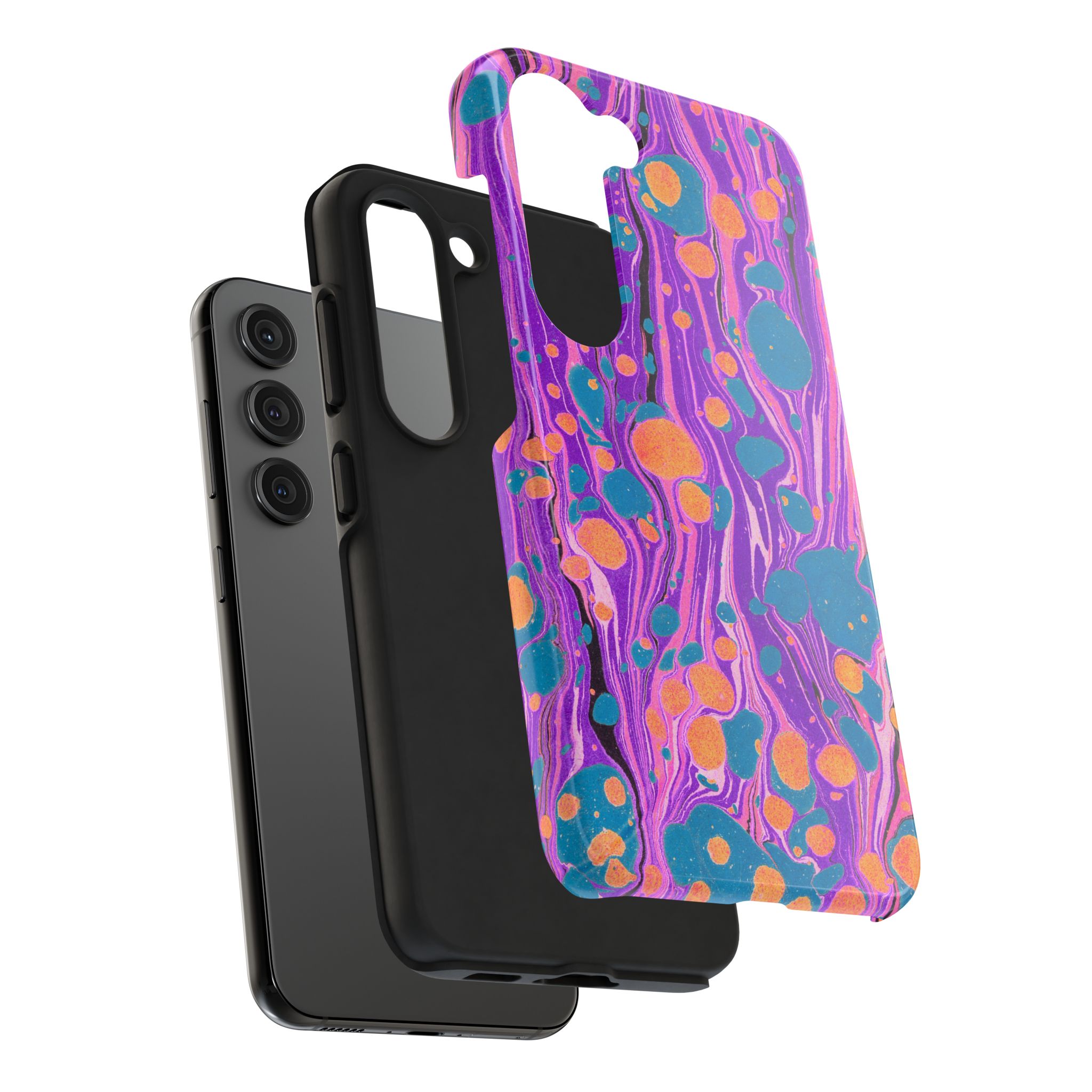 Marbled Phone Case - Purple, Orange & Blue - Image 88