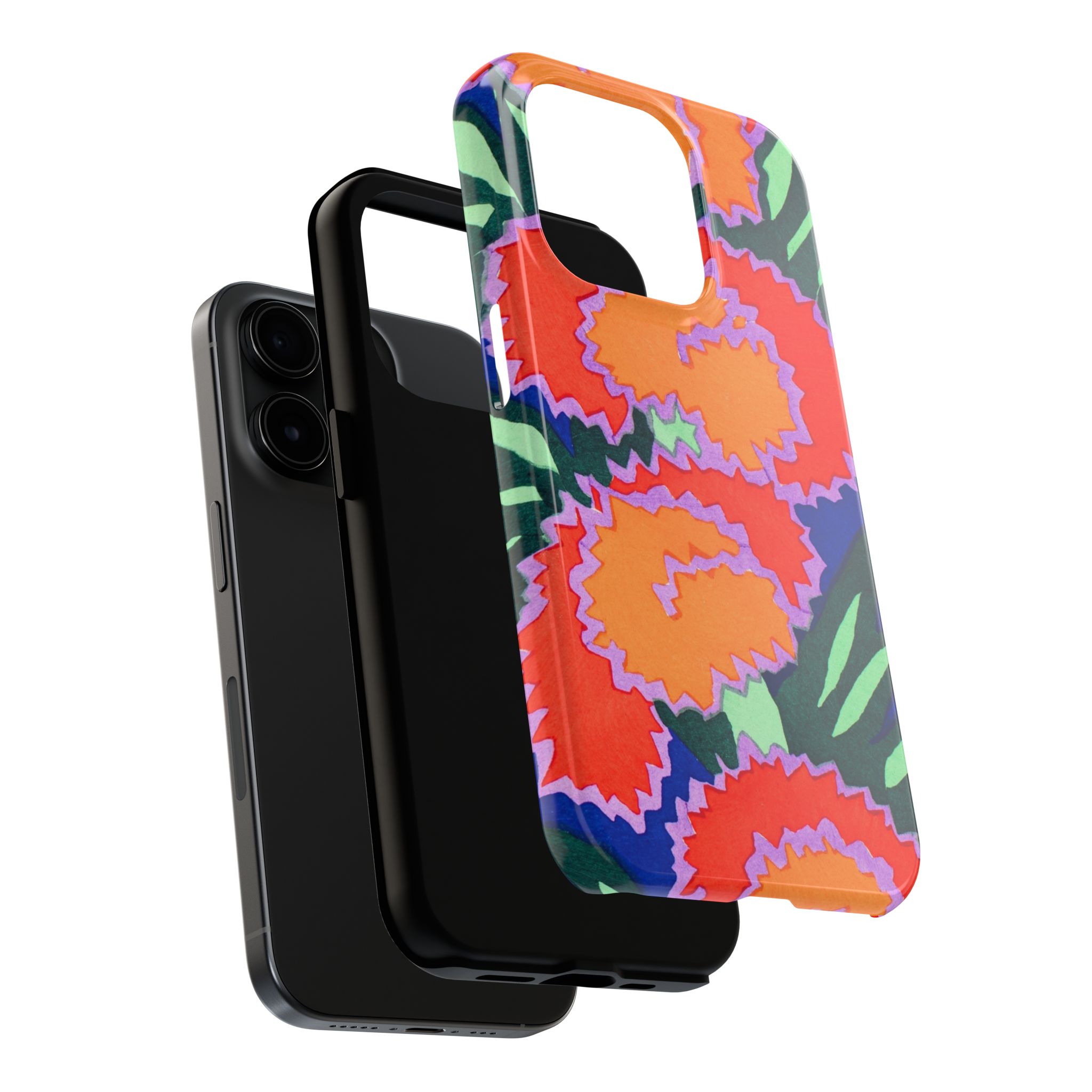Orange & Red Floral Abstract Phone Case - Image 60