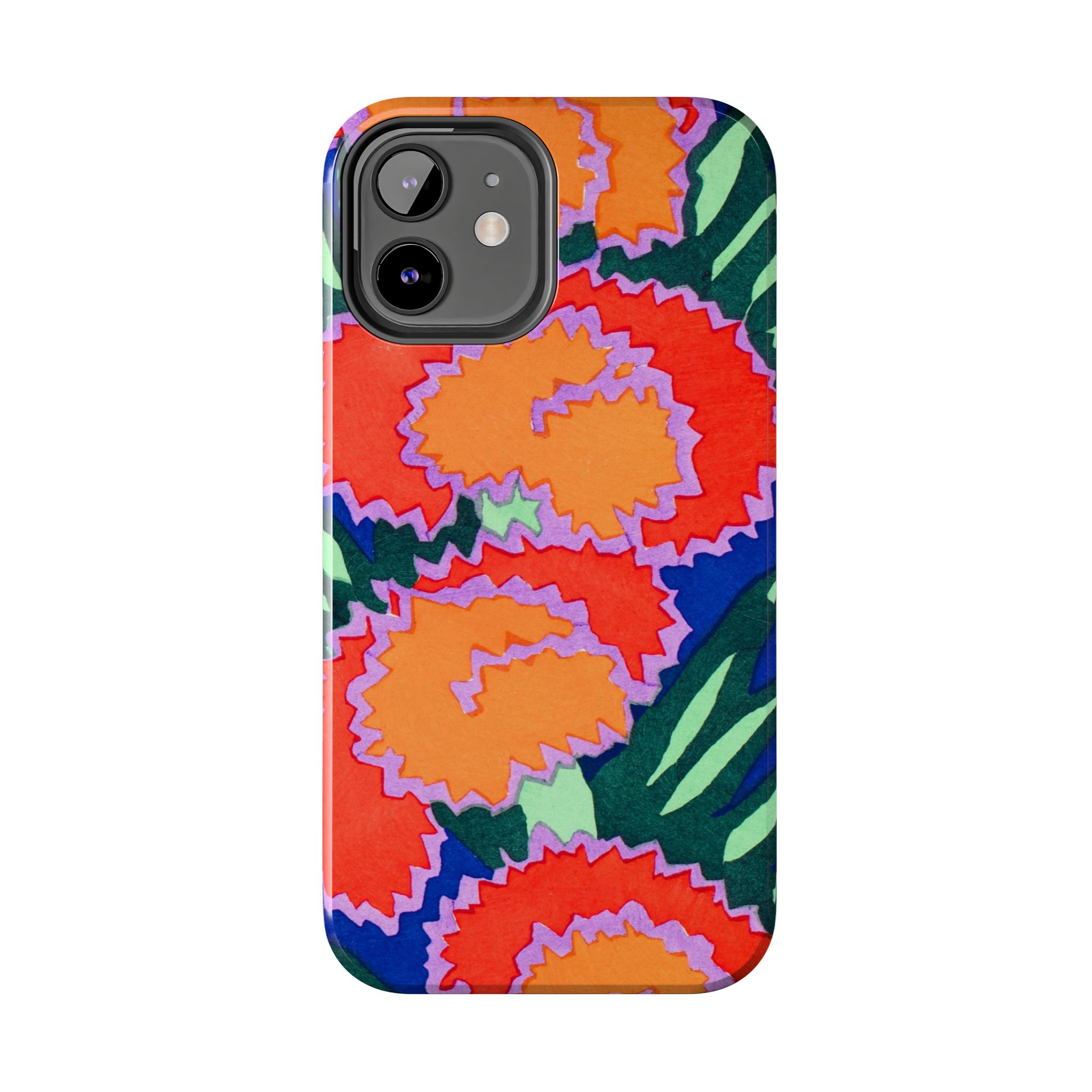 Orange & Red Floral Abstract Phone Case - Image 14