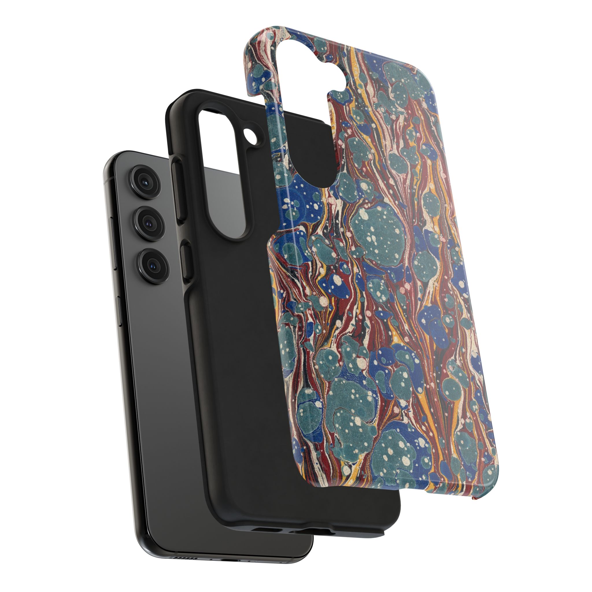 Marbled Phone Case - Dusty Blue & Rust - Image 88