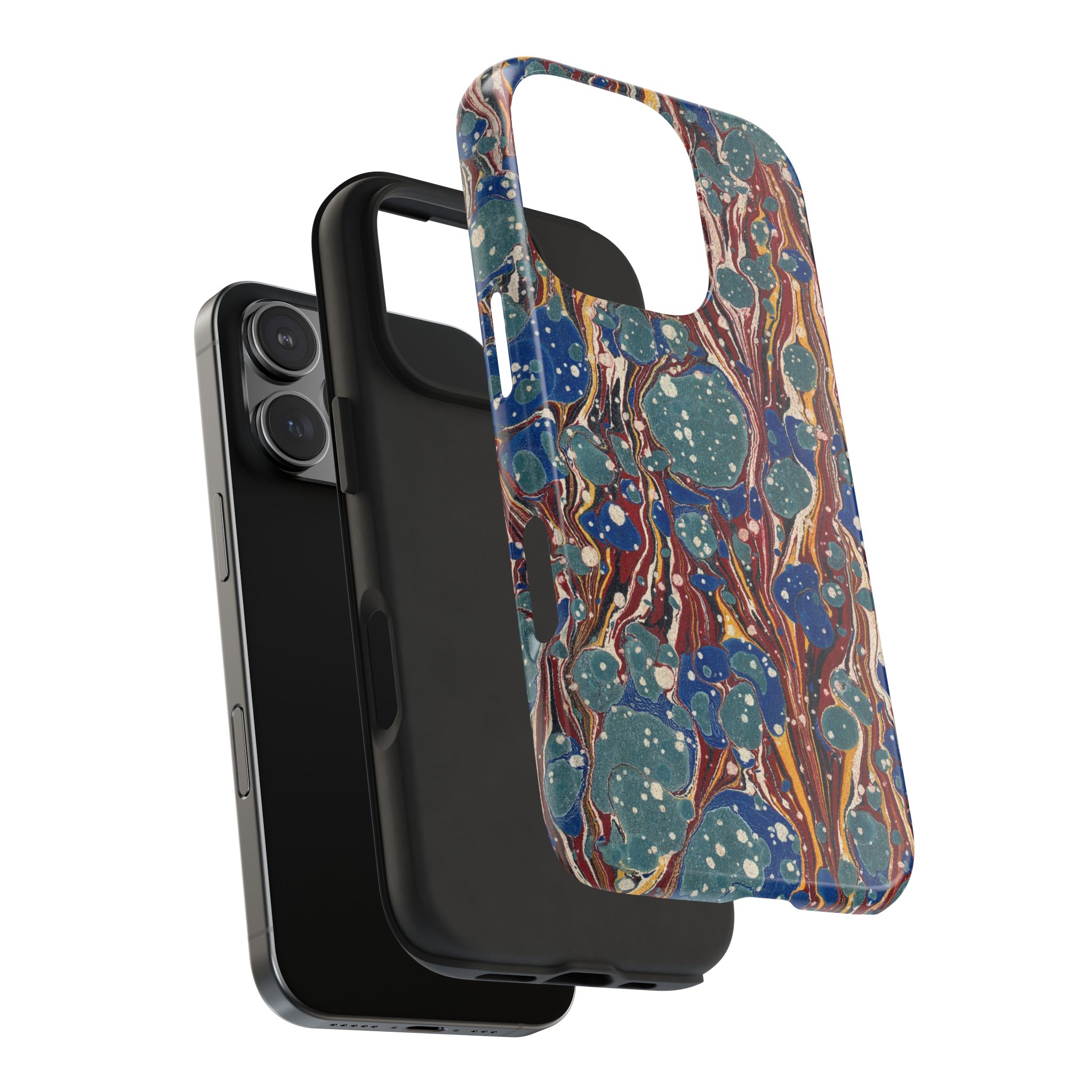 Marbled Phone Case - Dusty Blue & Rust - Image 71
