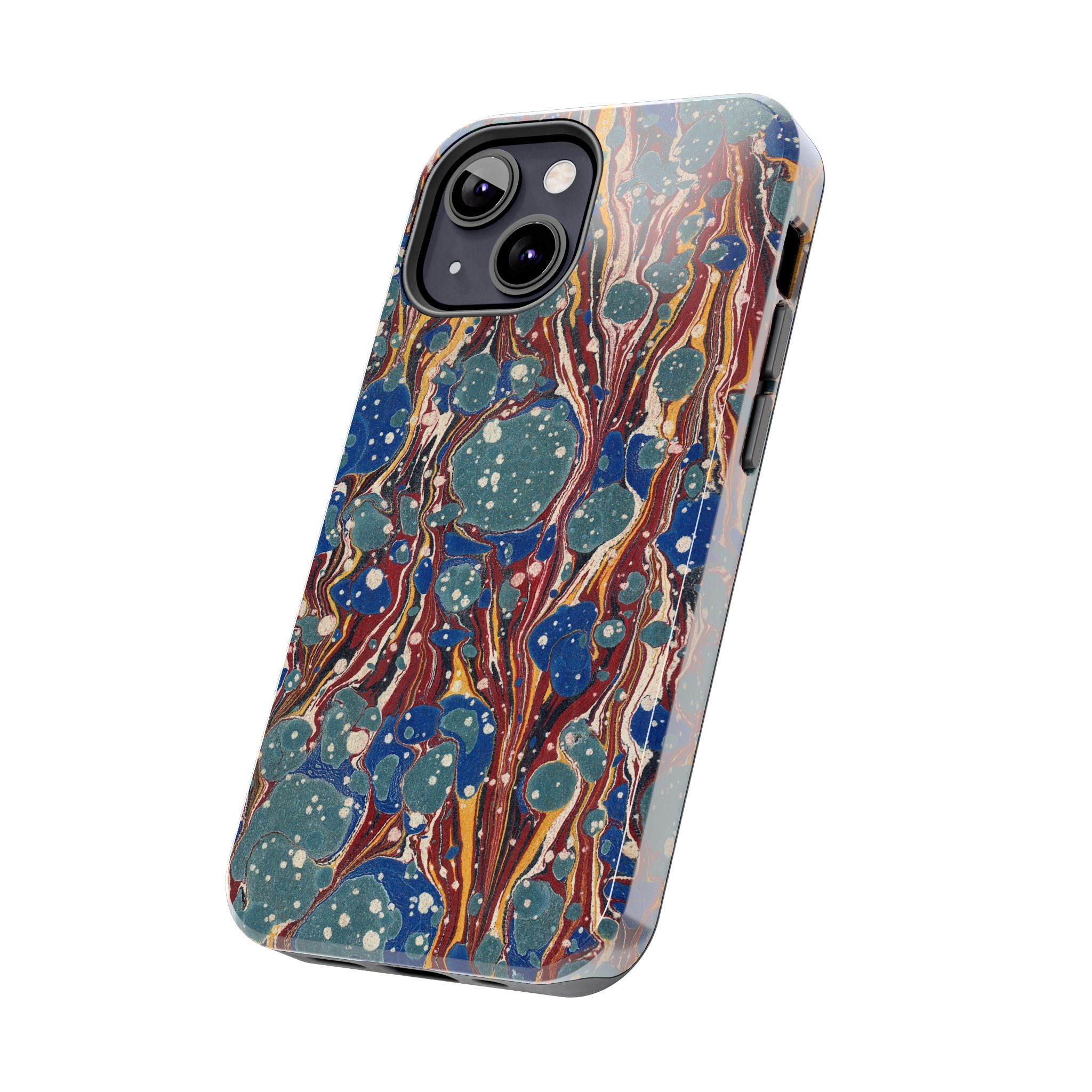 Marbled Phone Case - Dusty Blue & Rust - Image 35