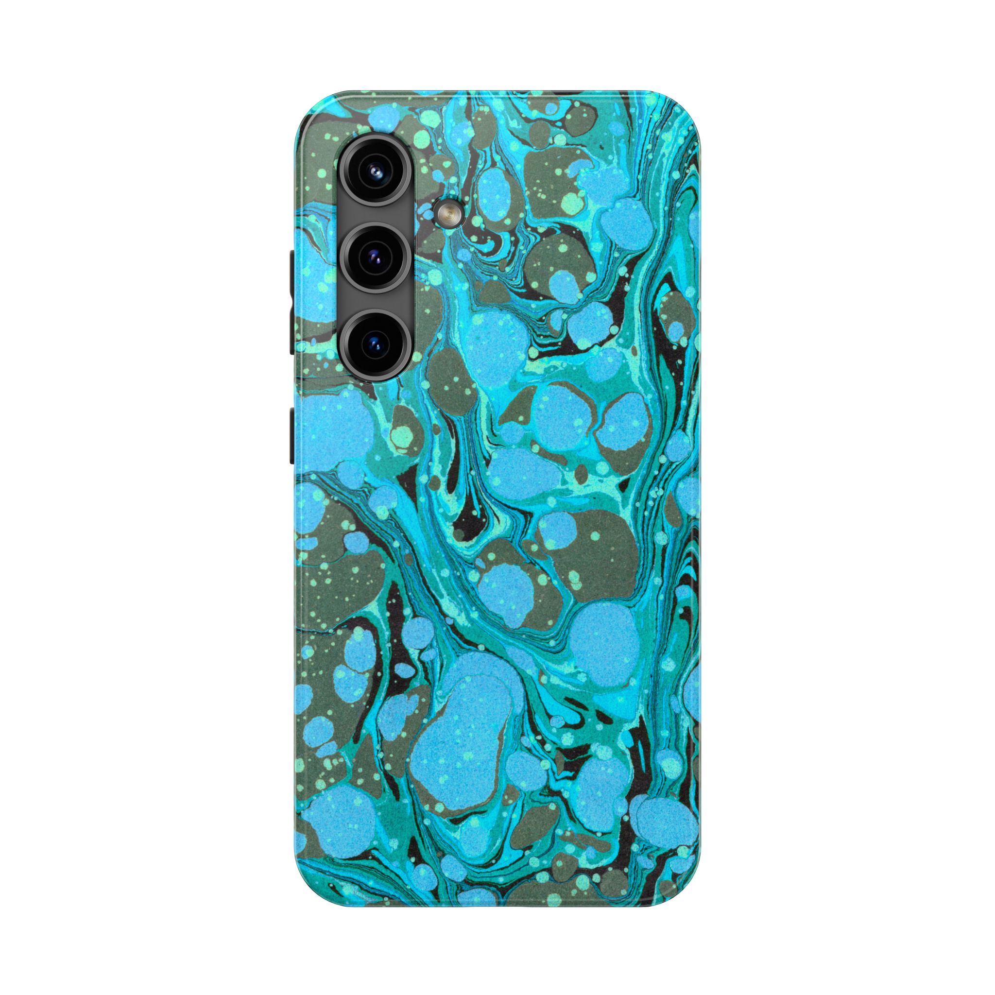 Marbled Phone Case - Aqua & Moss Green - Image 81