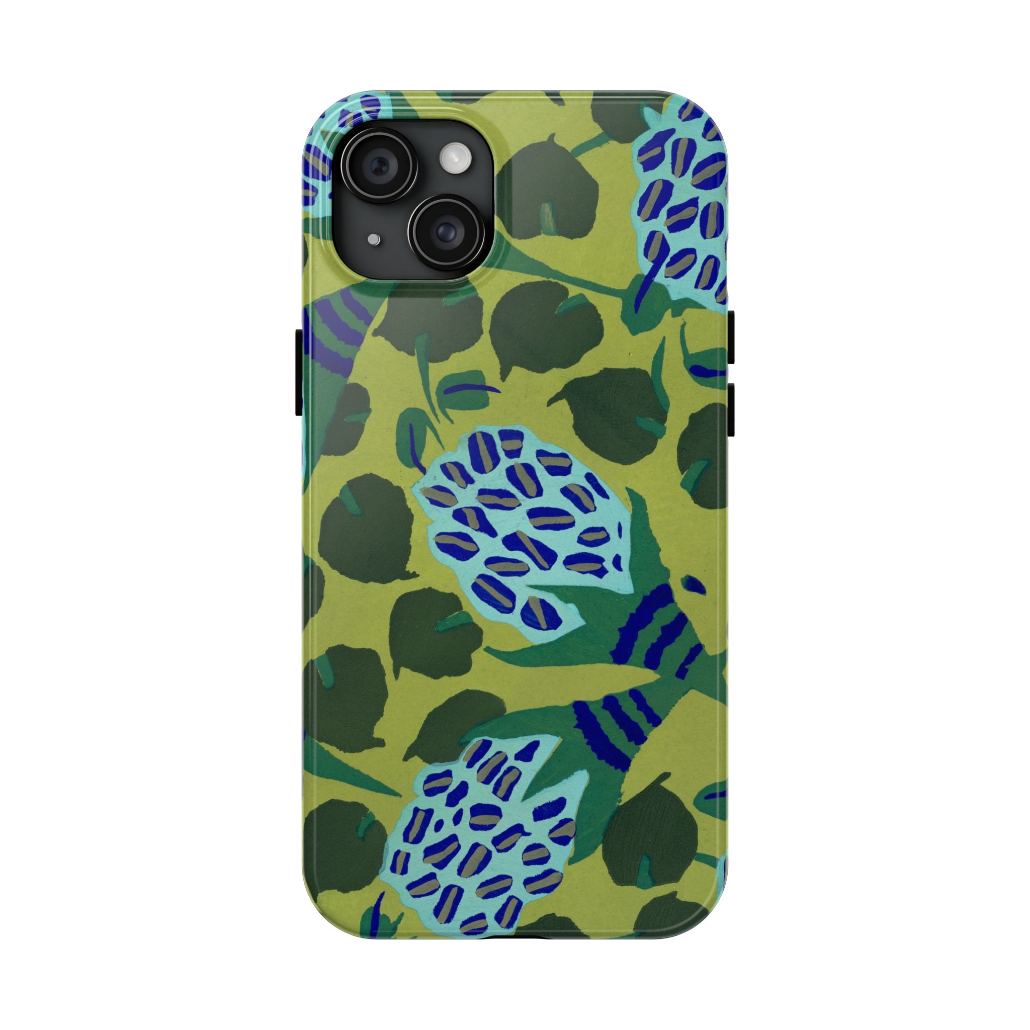Blue & Green Floral Abstract Phone Case - Image 61