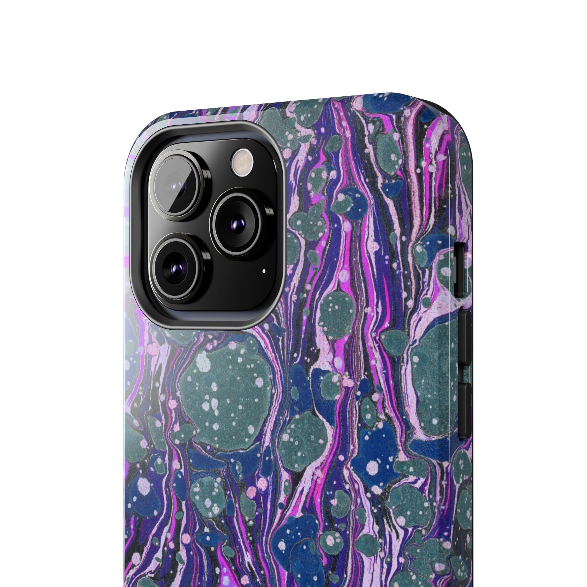 Marbled Phone Case - Navy, Magenta & Moss Green - Image 44
