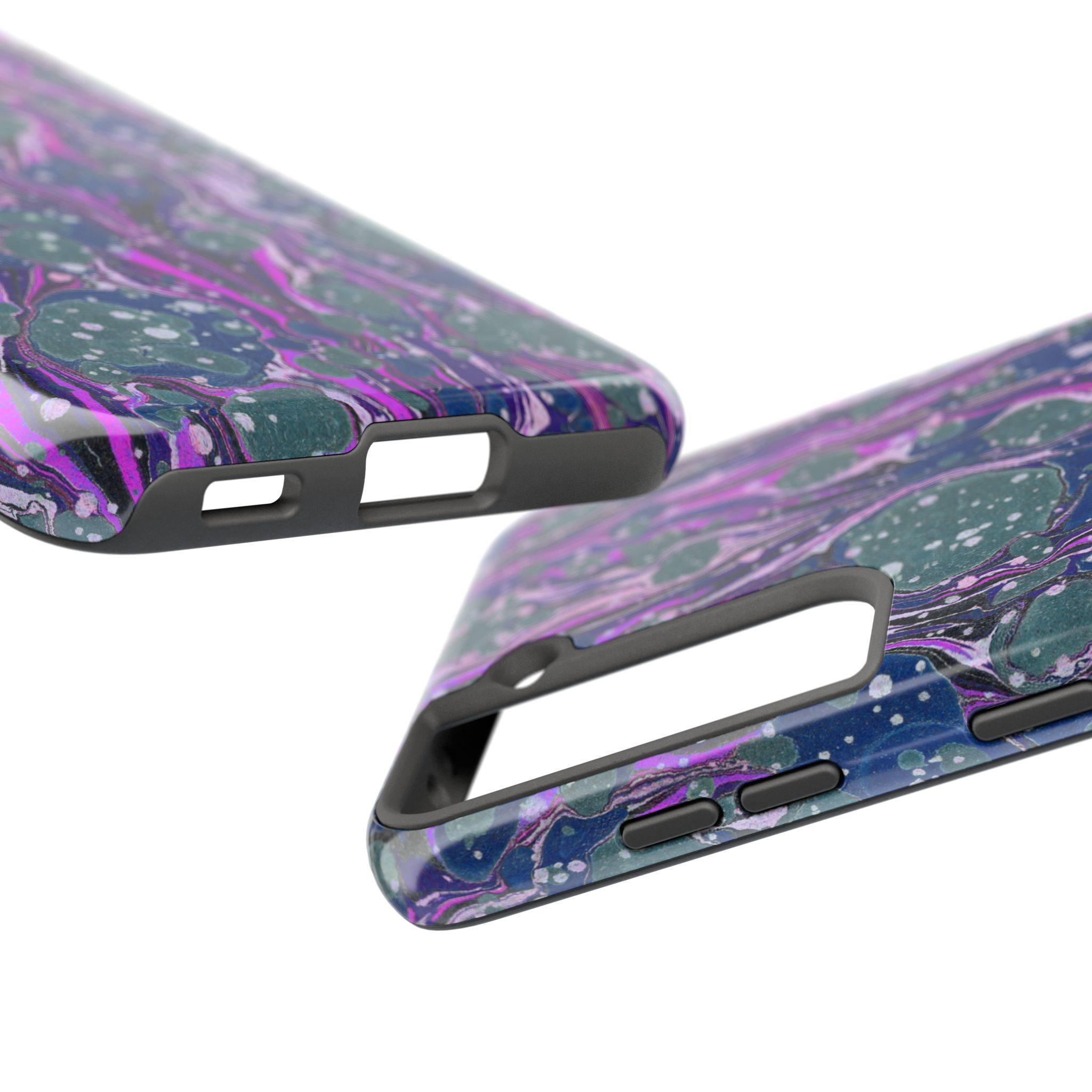 Marbled Phone Case - Navy, Magenta & Moss Green - Image 95