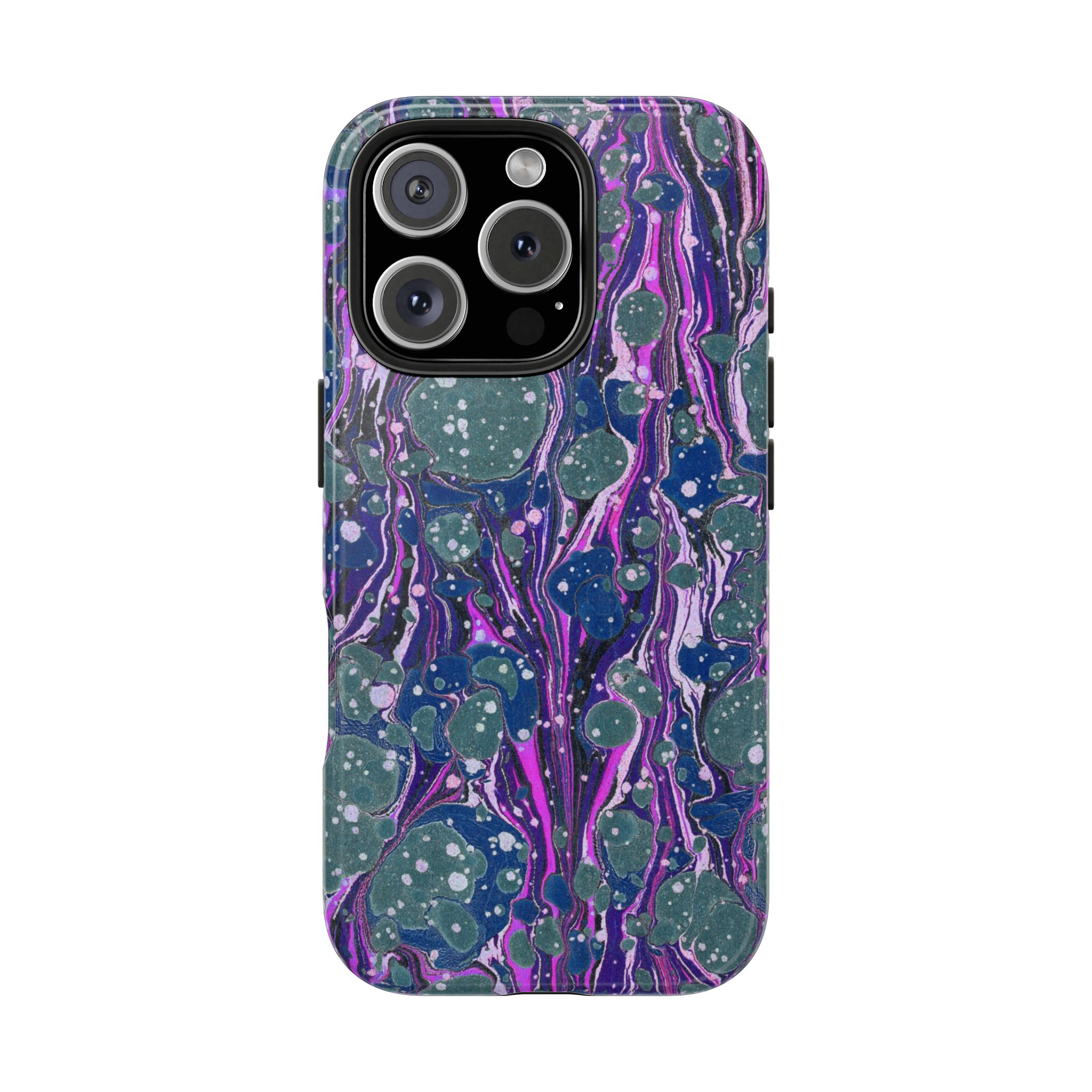 Marbled Phone Case - Navy, Magenta & Moss Green - Image 69