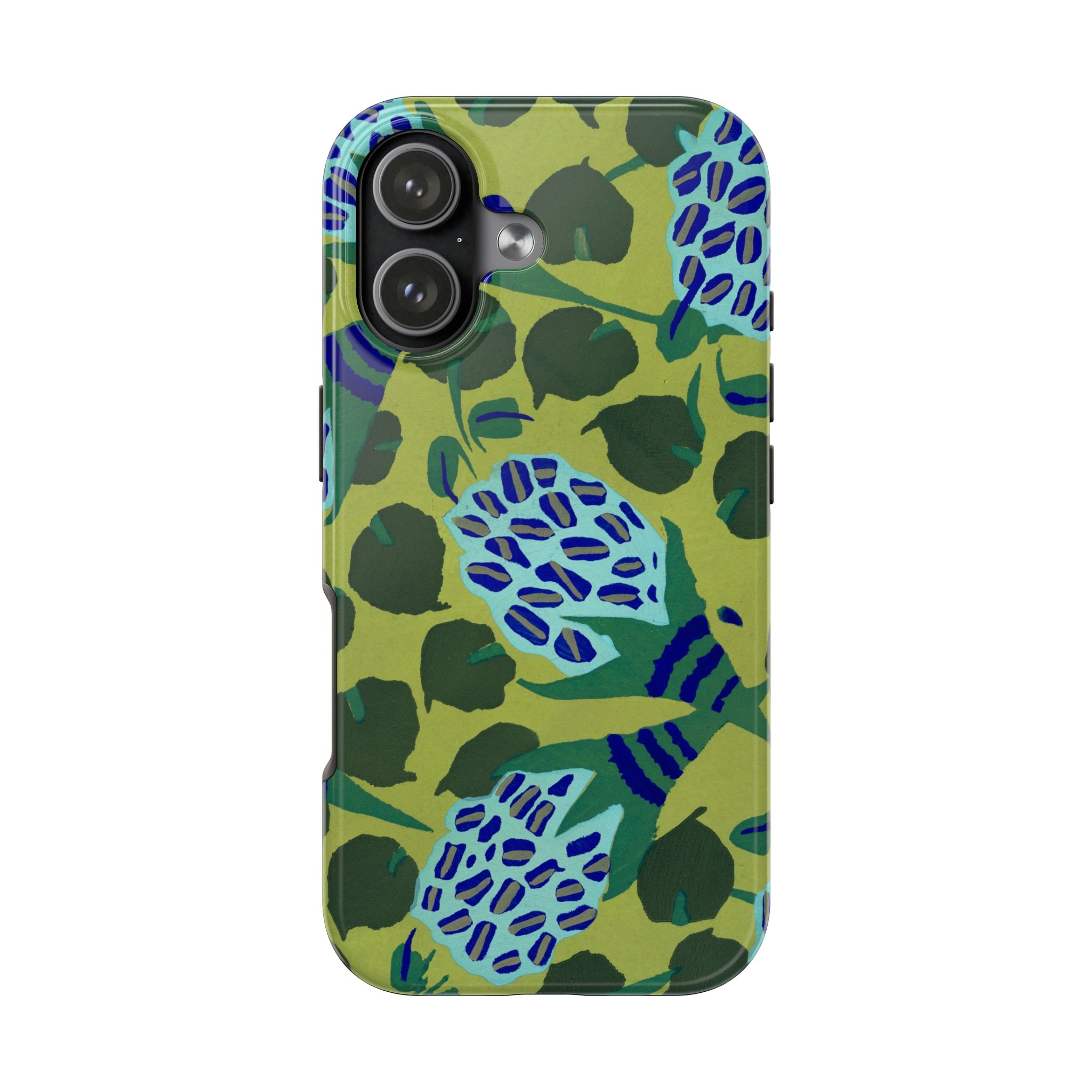 Blue & Green Floral Abstract Phone Case - Image 97
