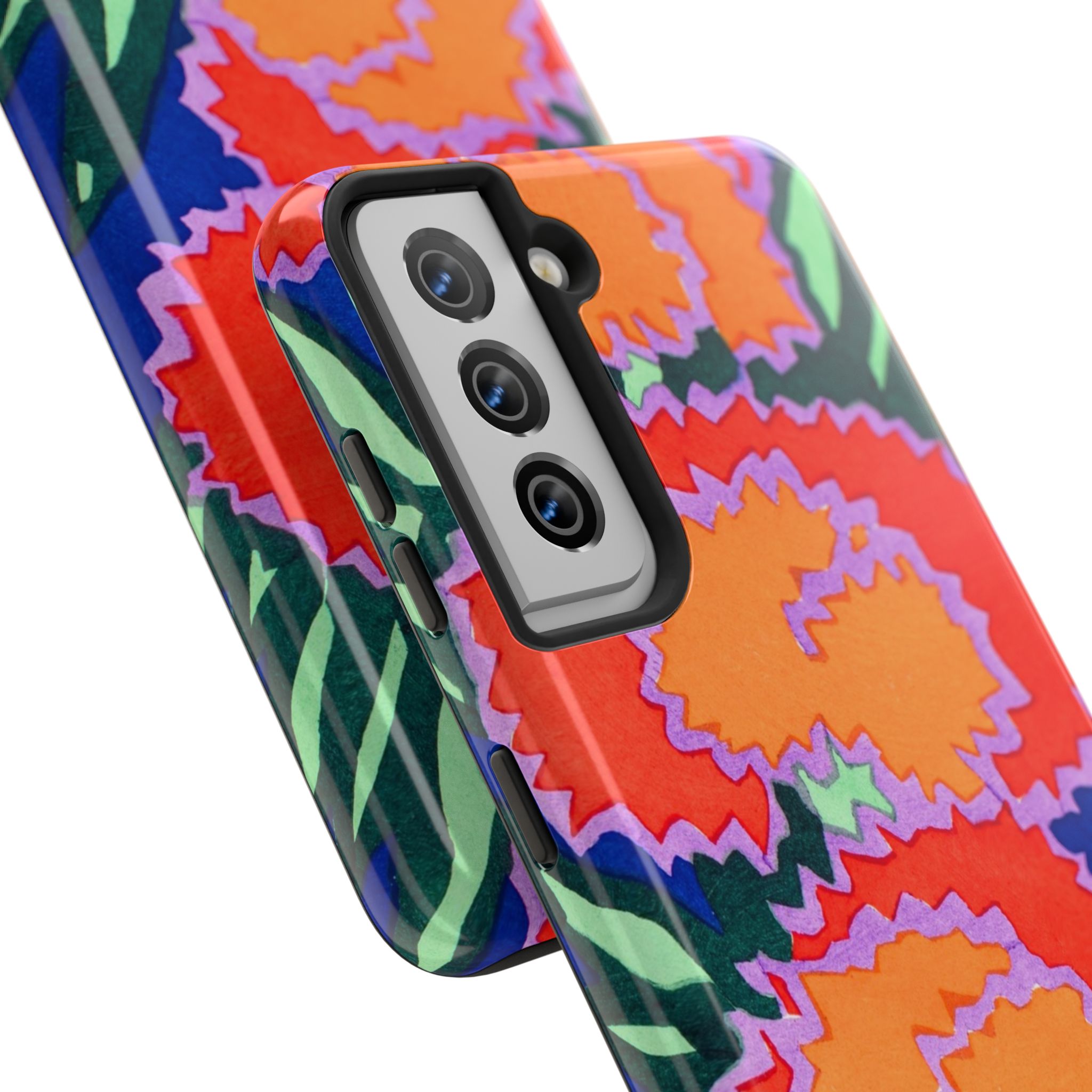 Orange & Red Floral Abstract Phone Case - Image 94