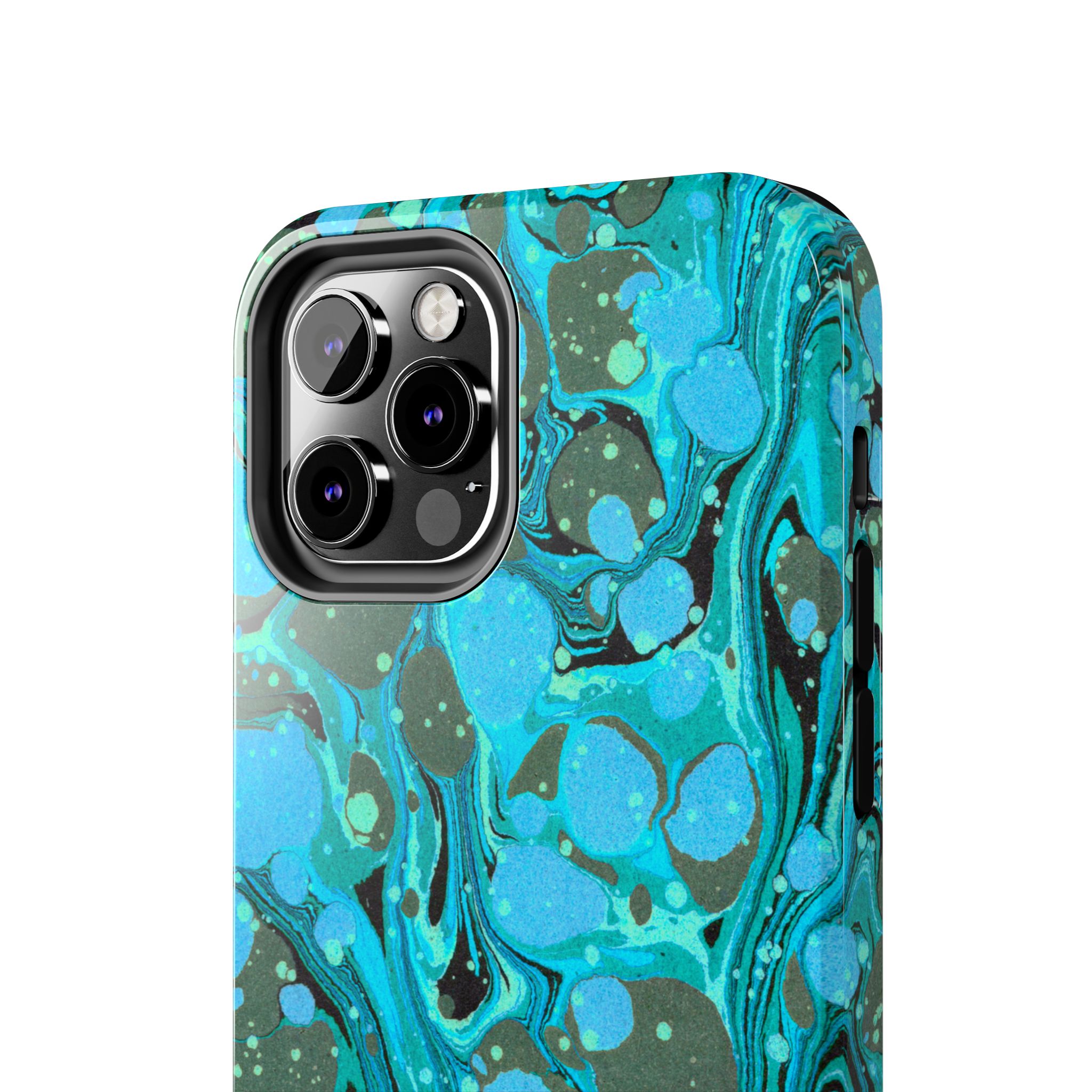 Marbled Phone Case - Aqua & Moss Green - Image 24