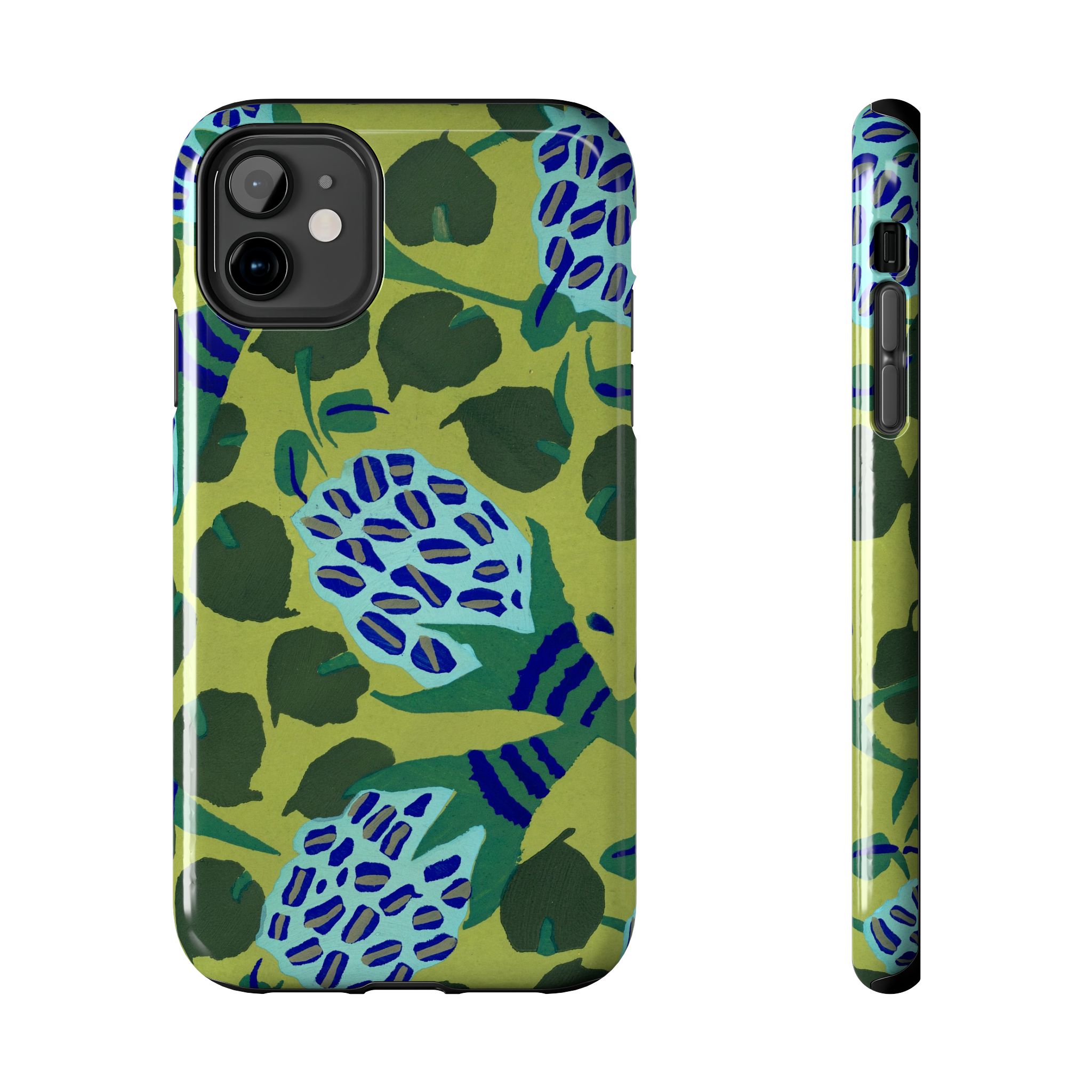 Blue & Green Floral Abstract Phone Case