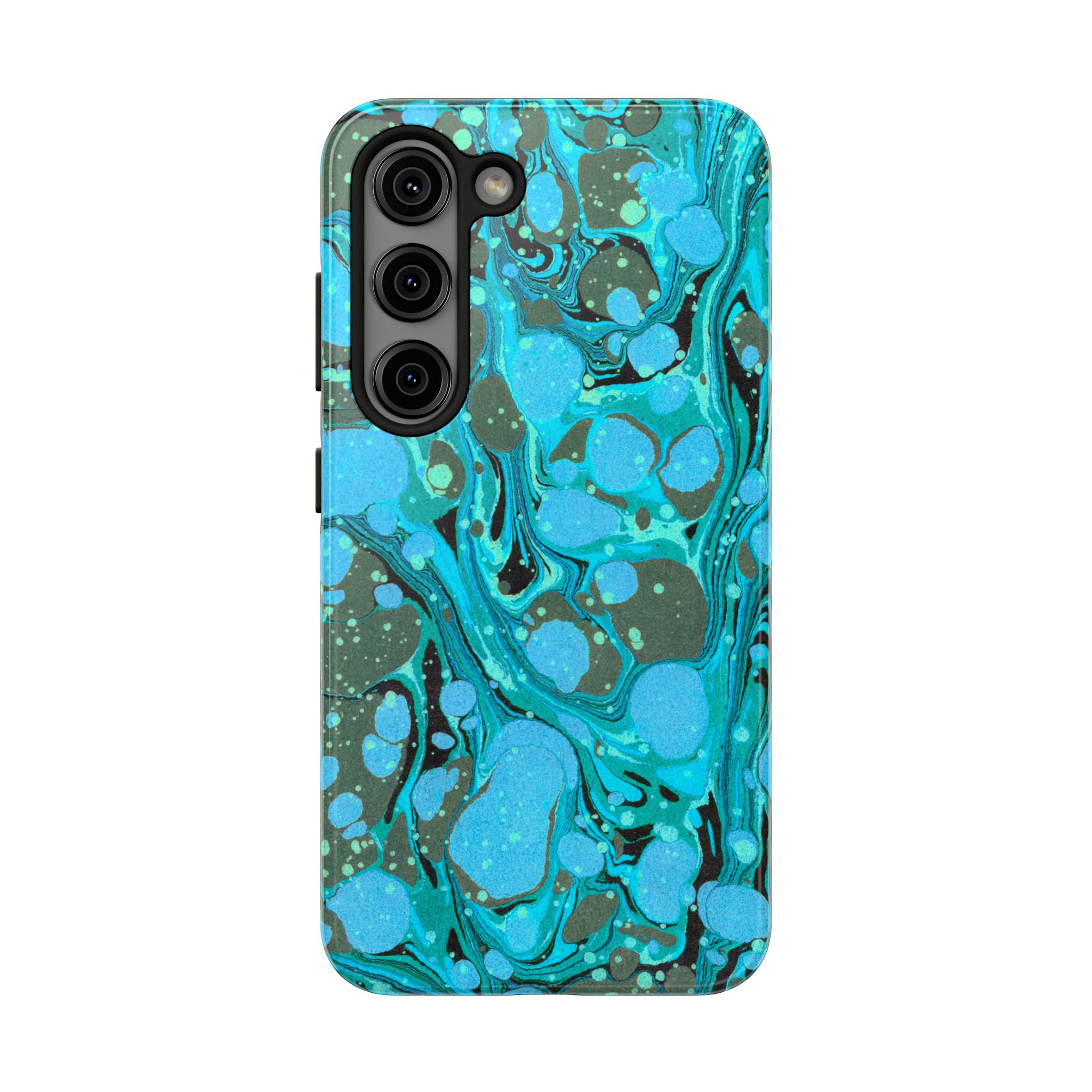 Marbled Phone Case - Aqua & Moss Green - Image 85