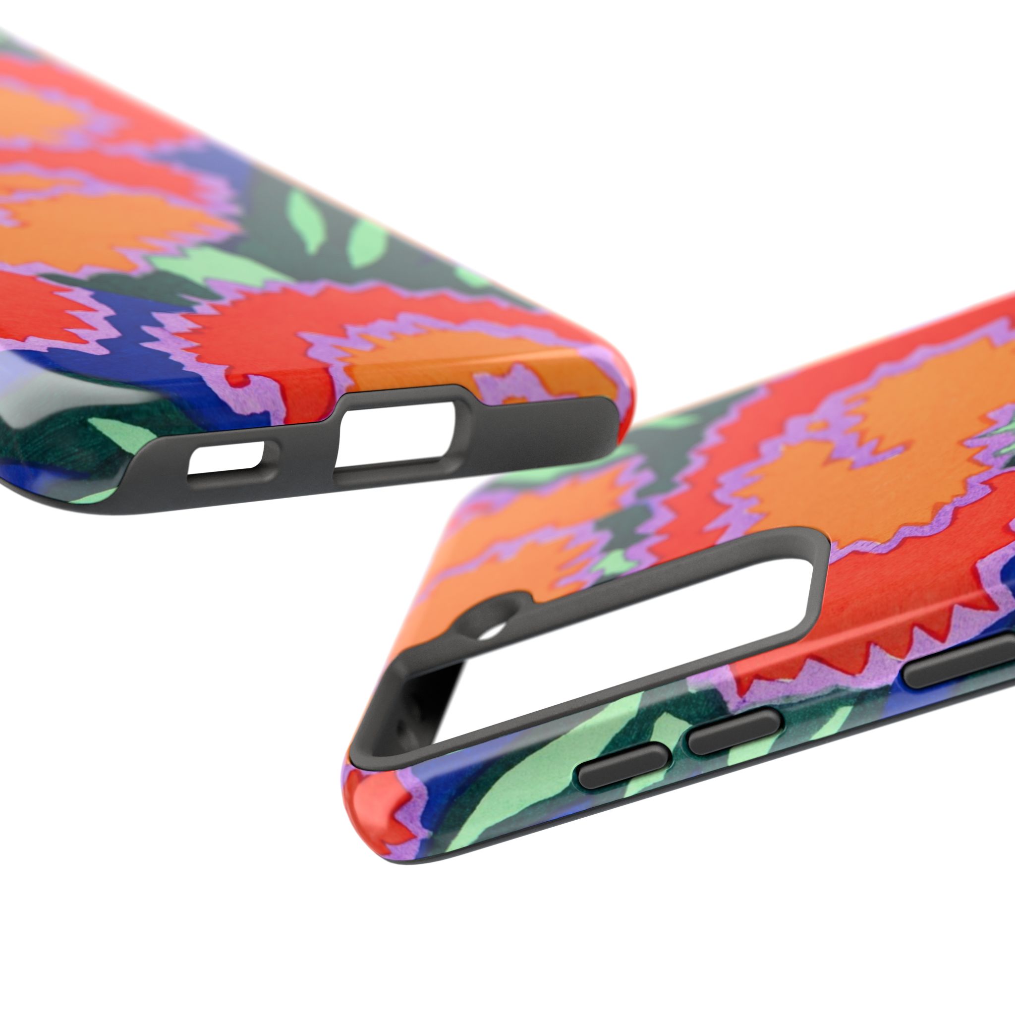 Orange & Red Floral Abstract Phone Case - Image 95