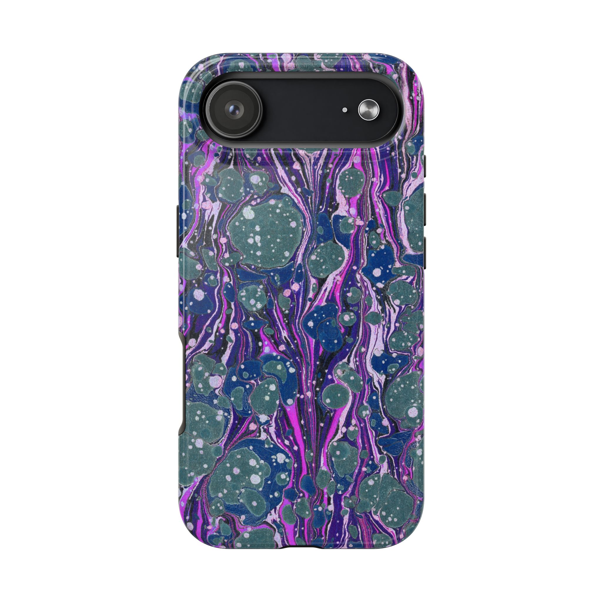 Marbled Phone Case - Navy, Magenta & Moss Green - Image 100