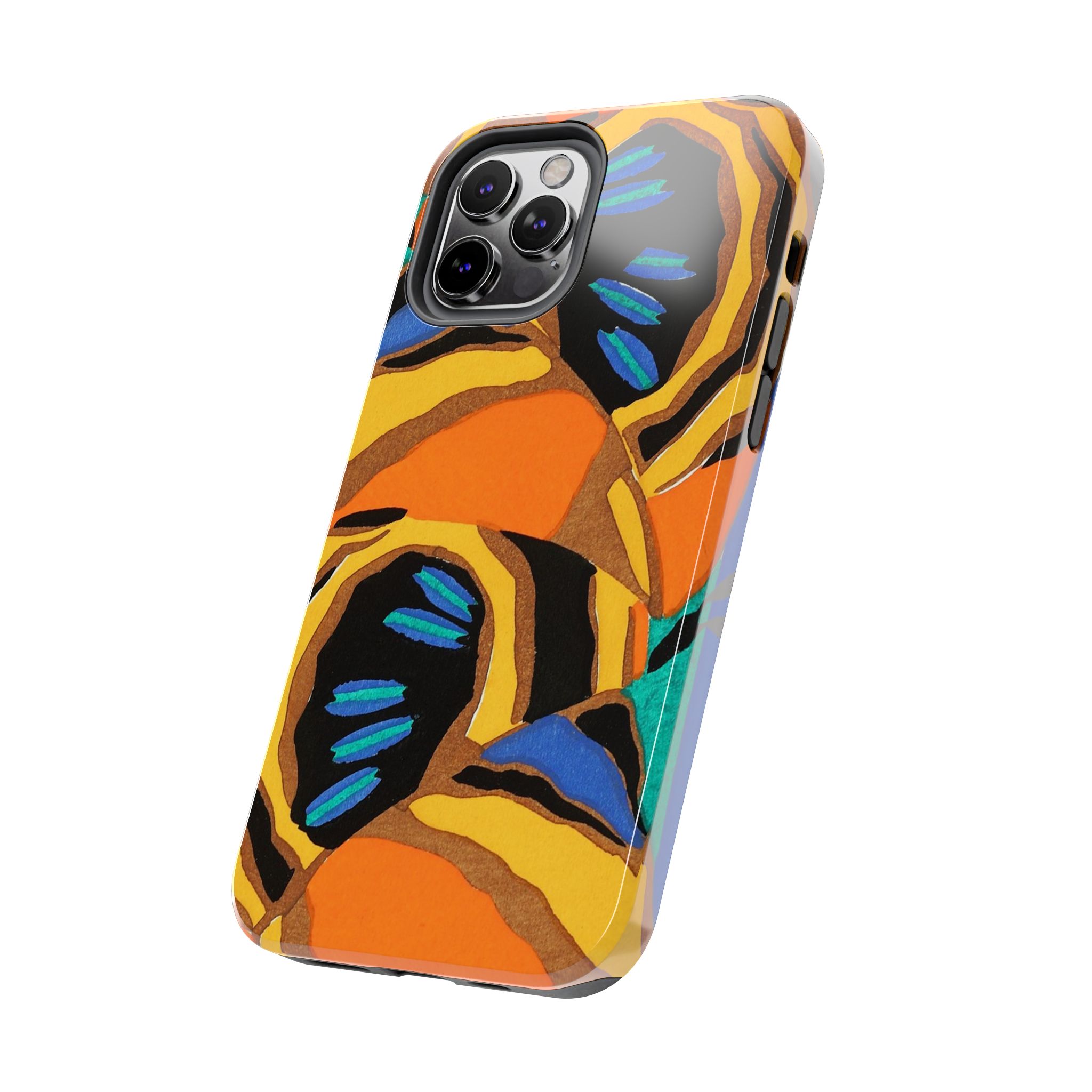 Orange, Black & Blue Abstract Phone Case - Image 23