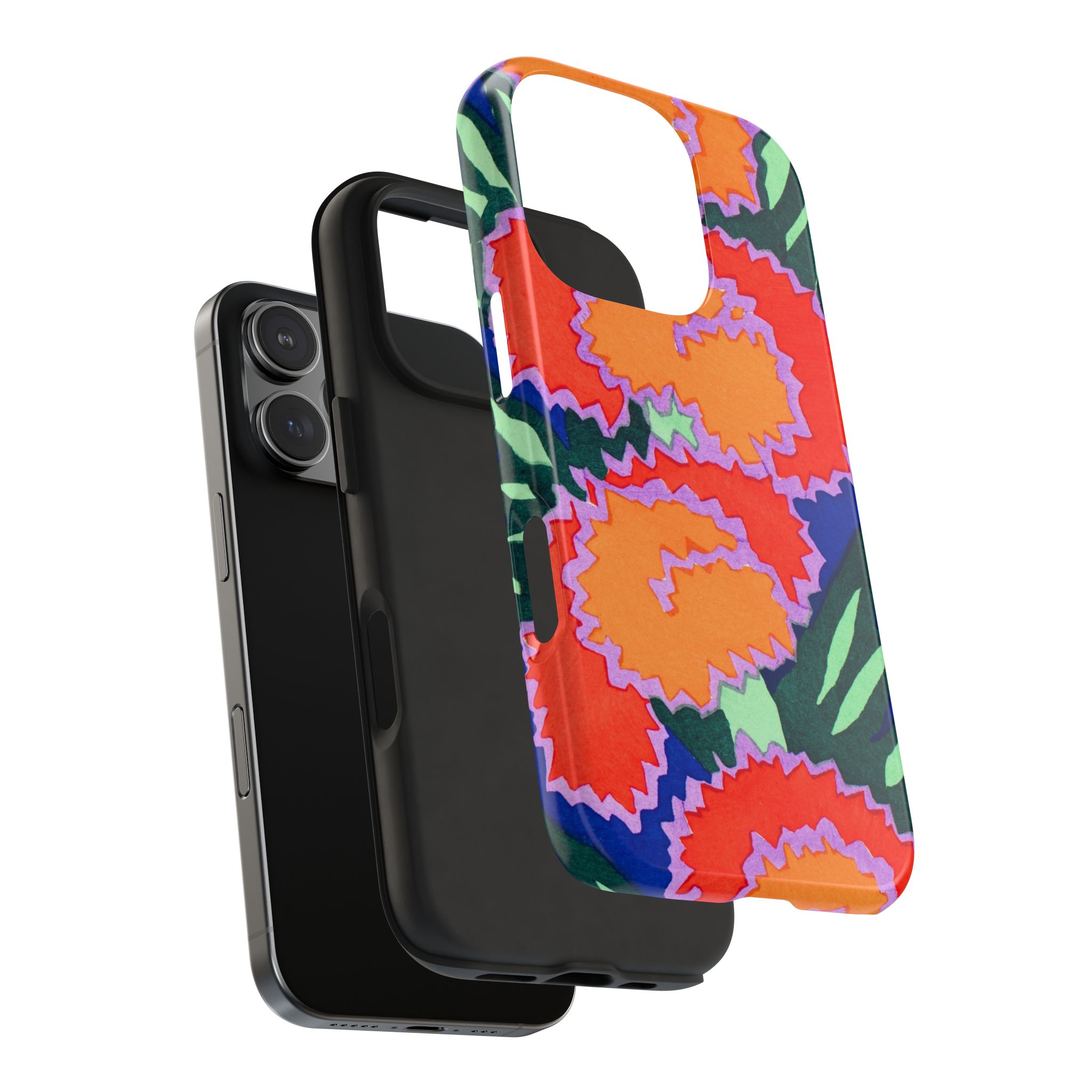 Orange & Red Floral Abstract Phone Case - Image 71