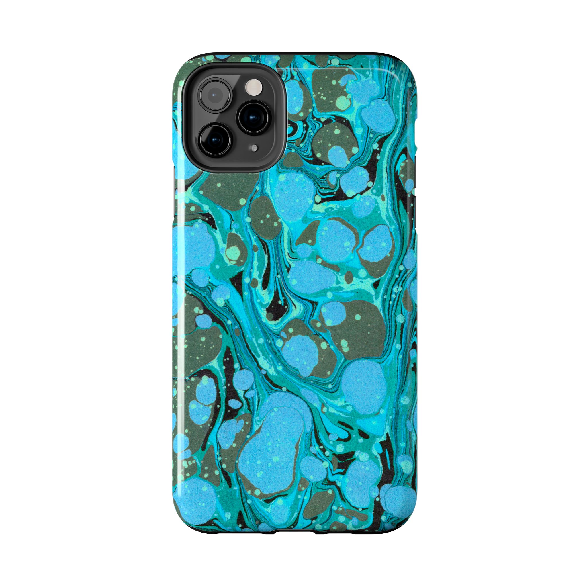 Marbled Phone Case - Aqua & Moss Green - Image 10