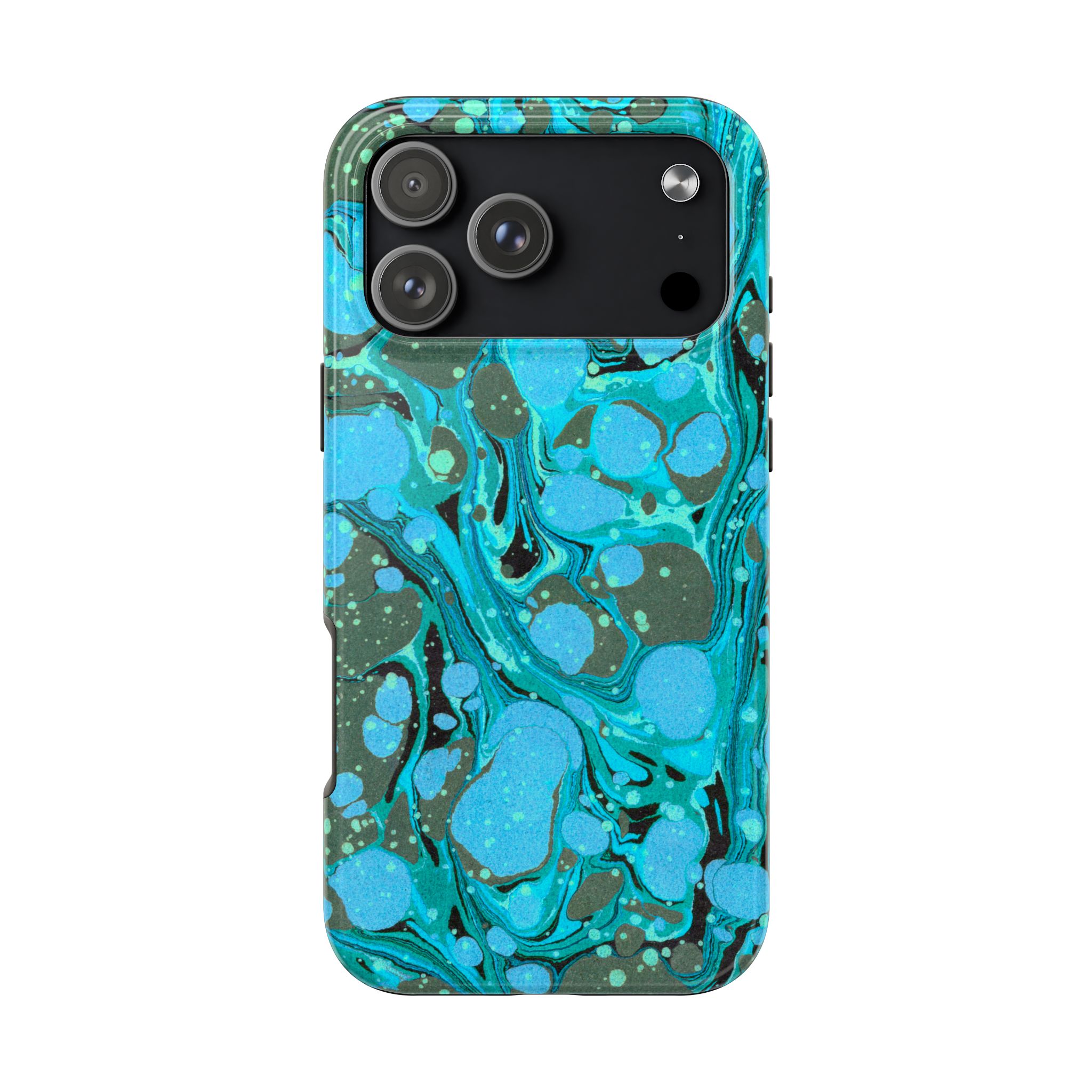 Marbled Phone Case - Aqua & Moss Green - Image 99