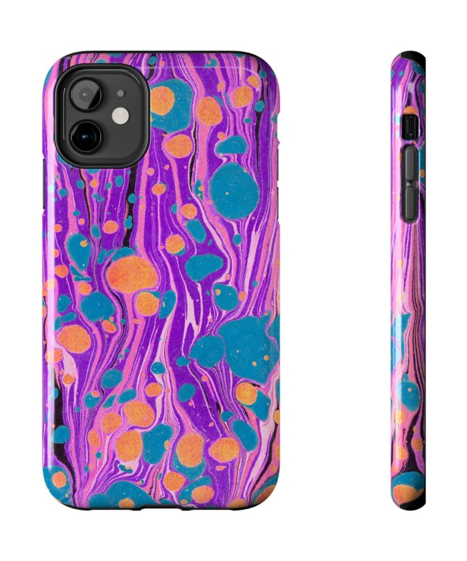 Marbled Phone Case - Purple, Orange & Blue