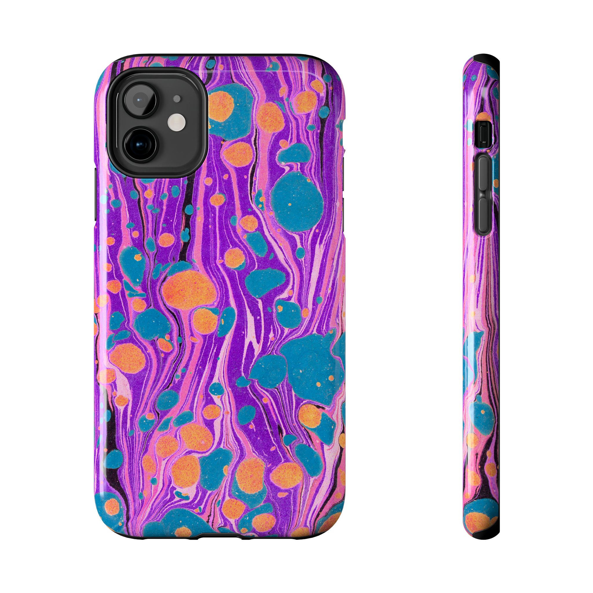 Marbled Phone Case - Purple, Orange & Blue