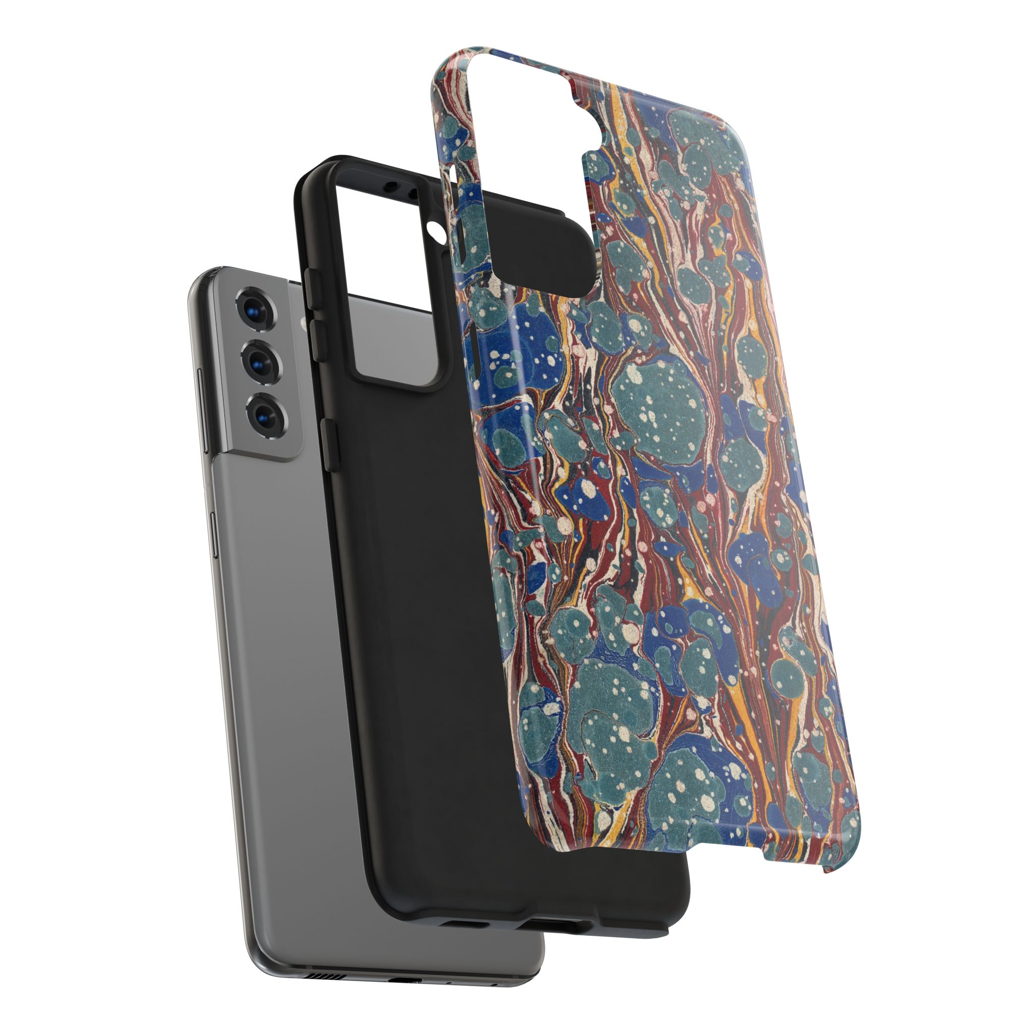 Marbled Phone Case - Dusty Blue & Rust - Image 96
